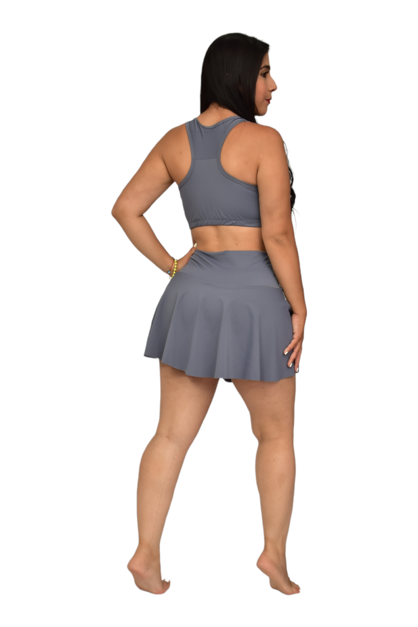 FALDA SHORT SET 2 PIEZAS PREMIUMTEX GRIS CLARO oversilvercolombia