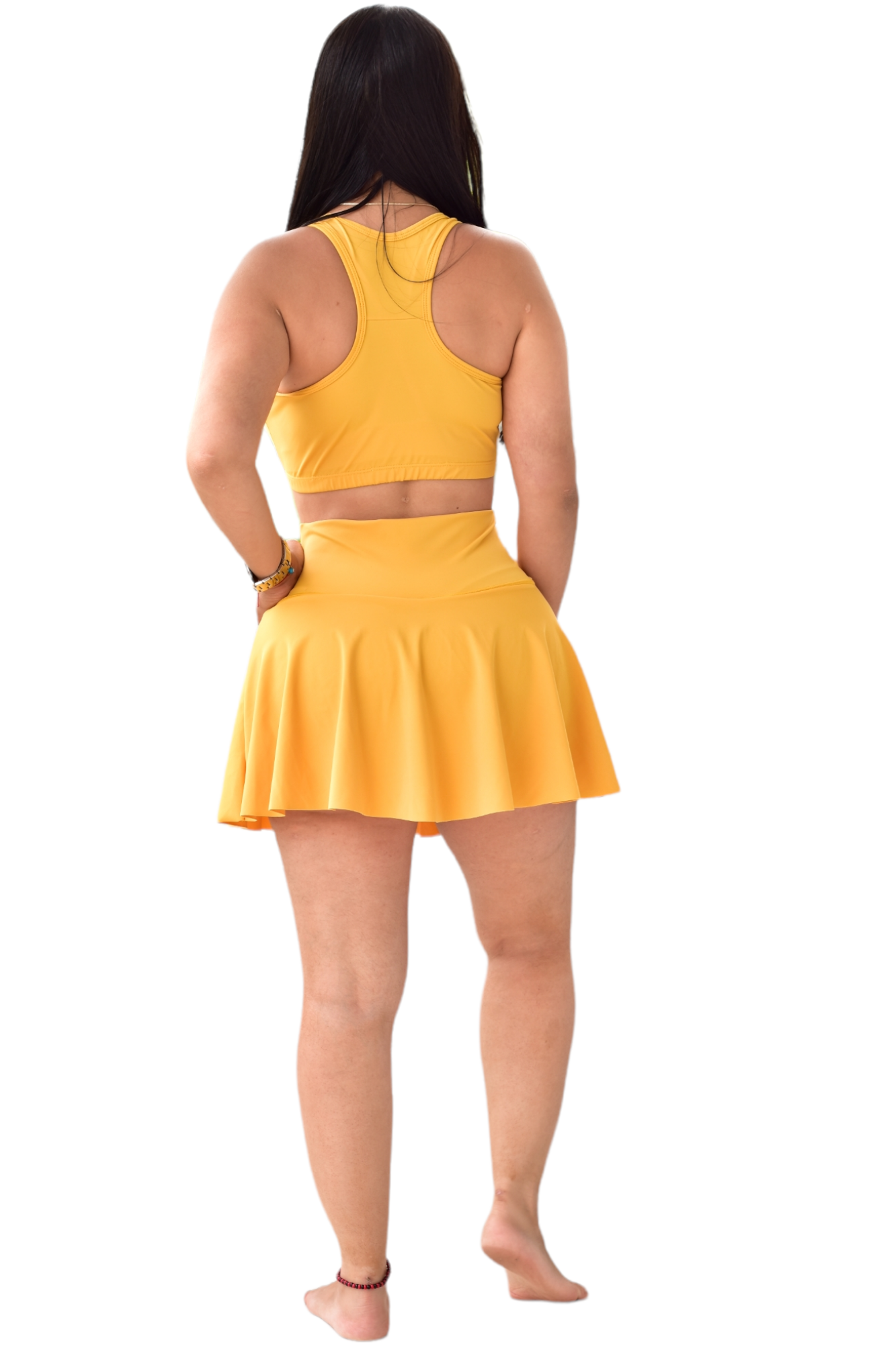 FALDA SHORT SET 2 PIEZAS PREMIUMTEX MOSTAZA