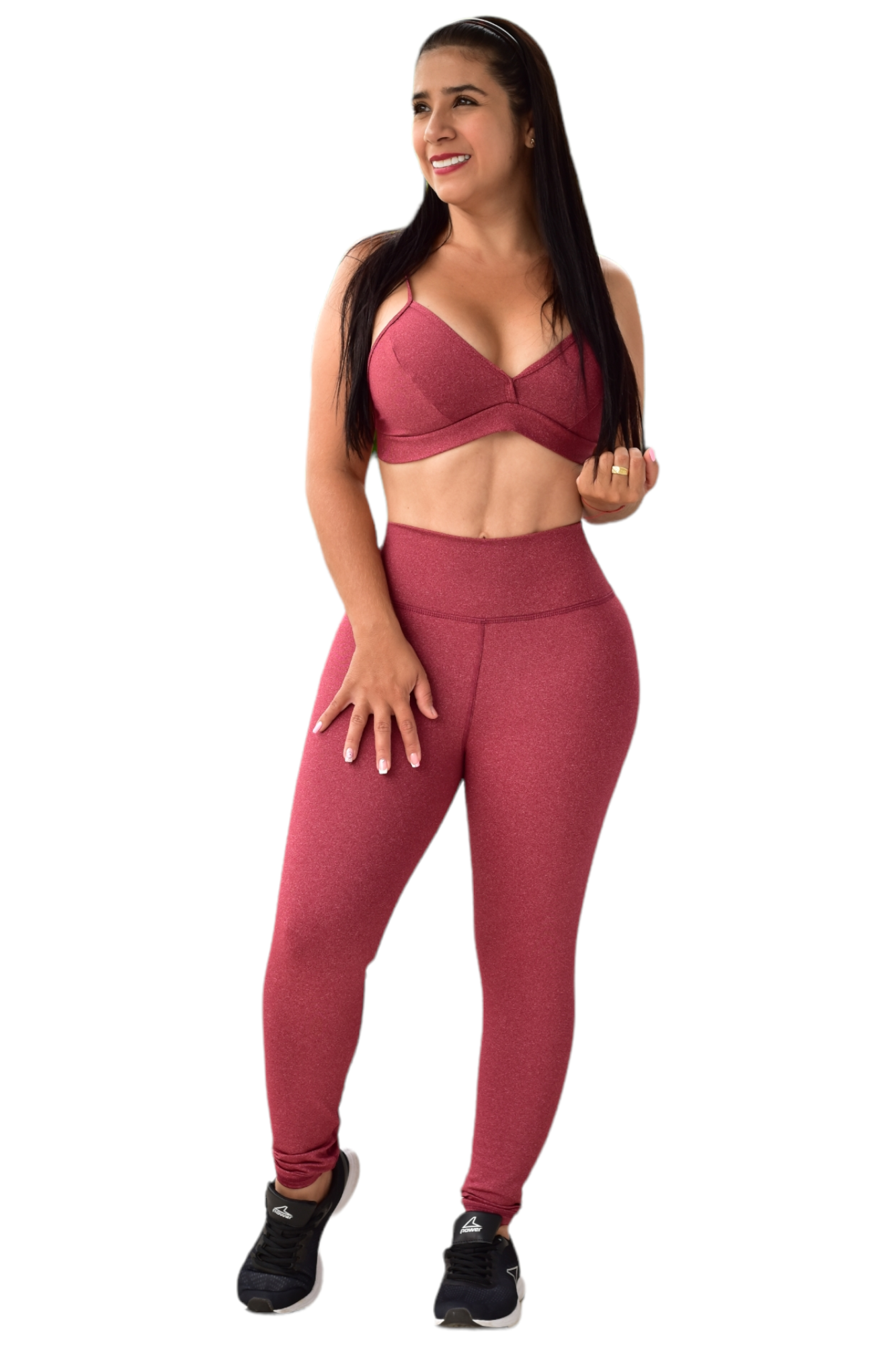 LEGGINS SET 2 PIEZAS SUPLEX VINOTINTO JASPE