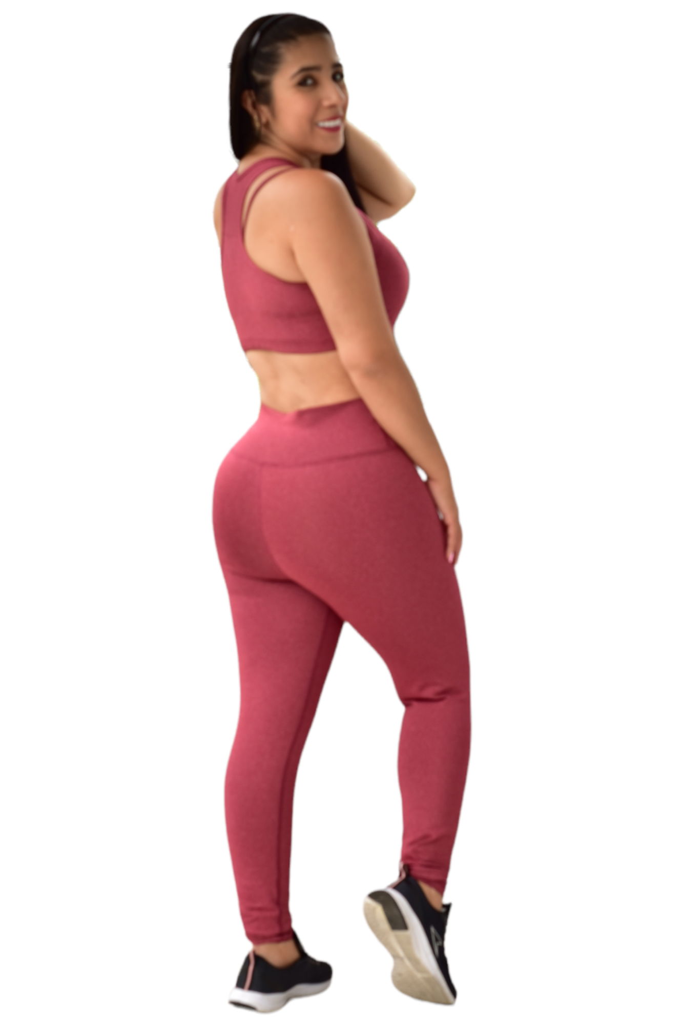 LEGGINS SET 2 PIEZAS SUPLEX VINOTINTO JASPE