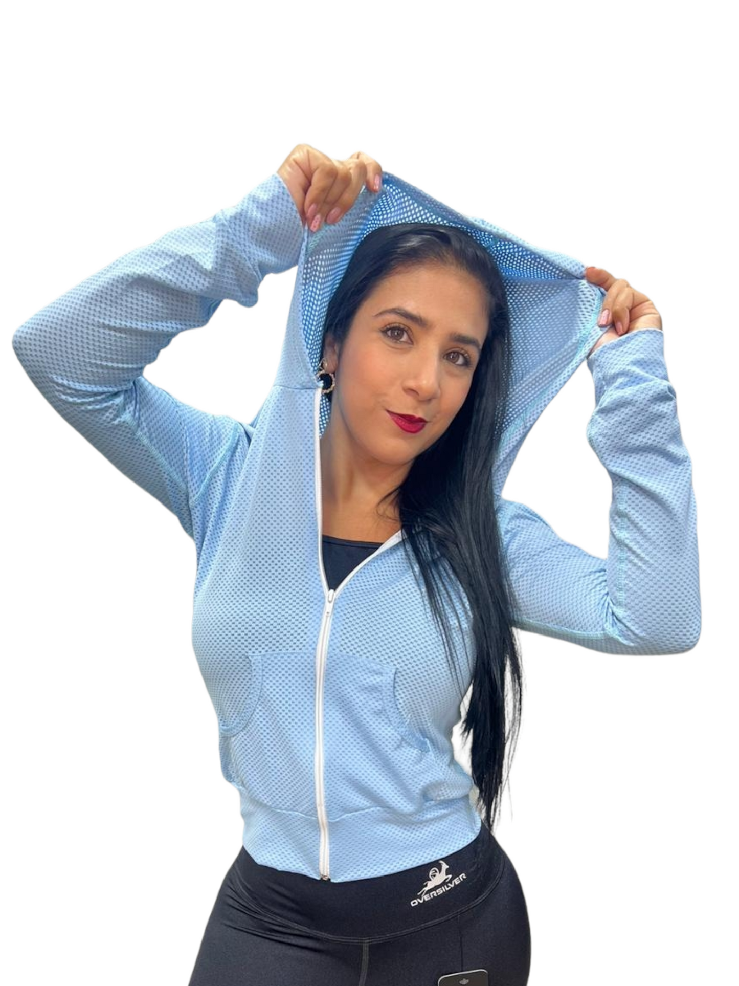 CHAQUETA DEPORTIVA DAMA AZUL CIELO OVERSILVER®