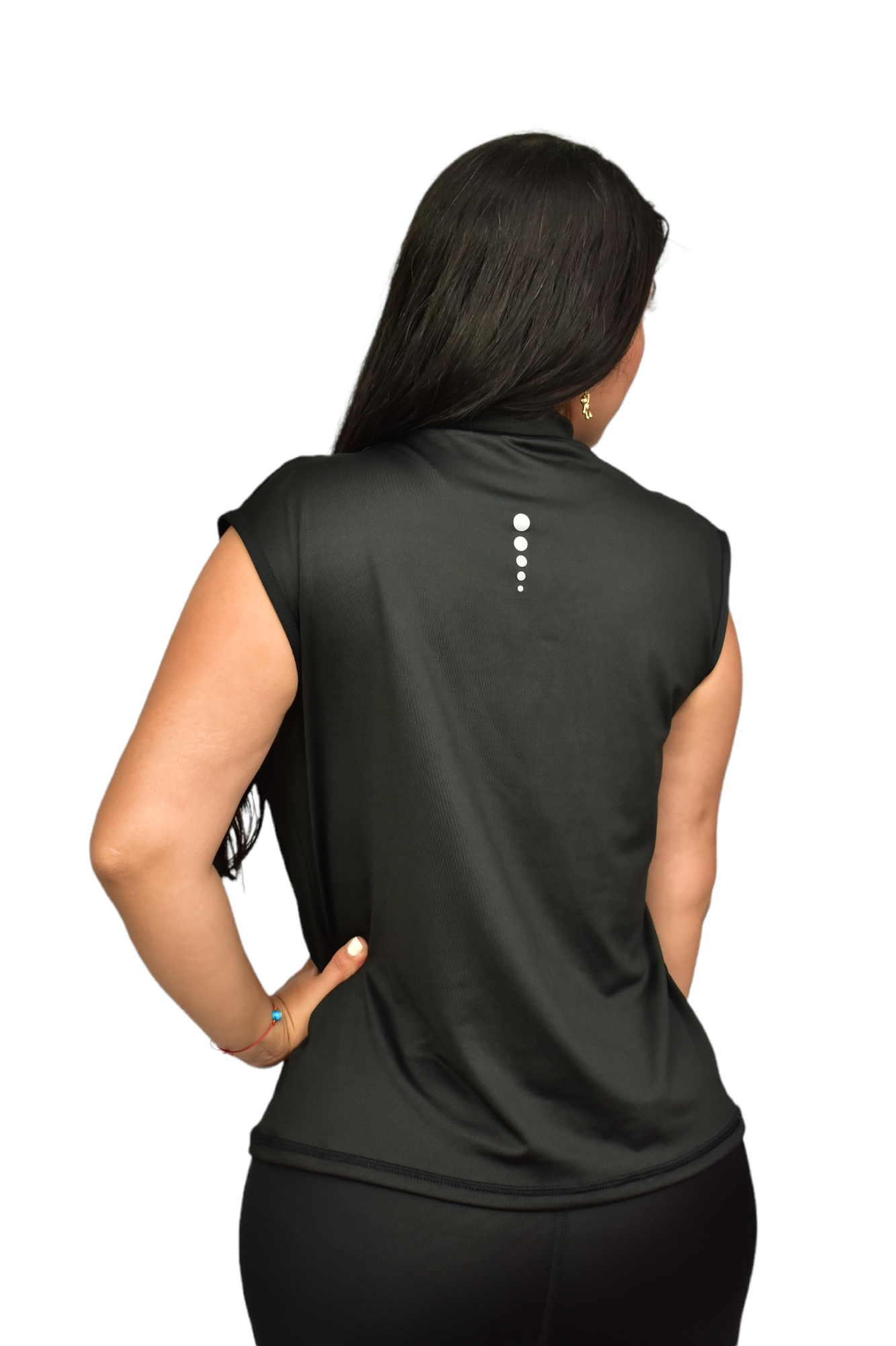 CHAQUETA MANGA SISA CON CIERRE LICRADA NEGRO OVERSILVER®