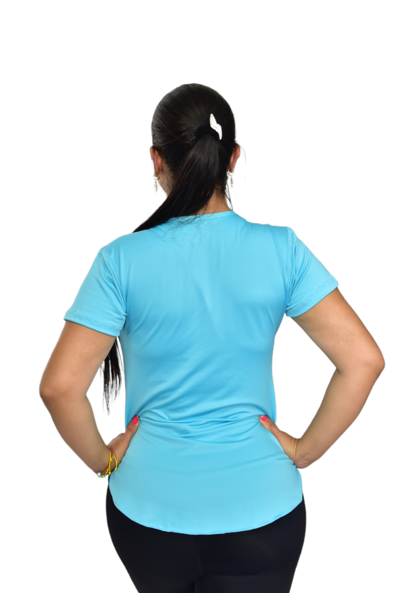 CAMISETA MANGA CORTA LICRADA AZUL AGUA OVERSILVER®