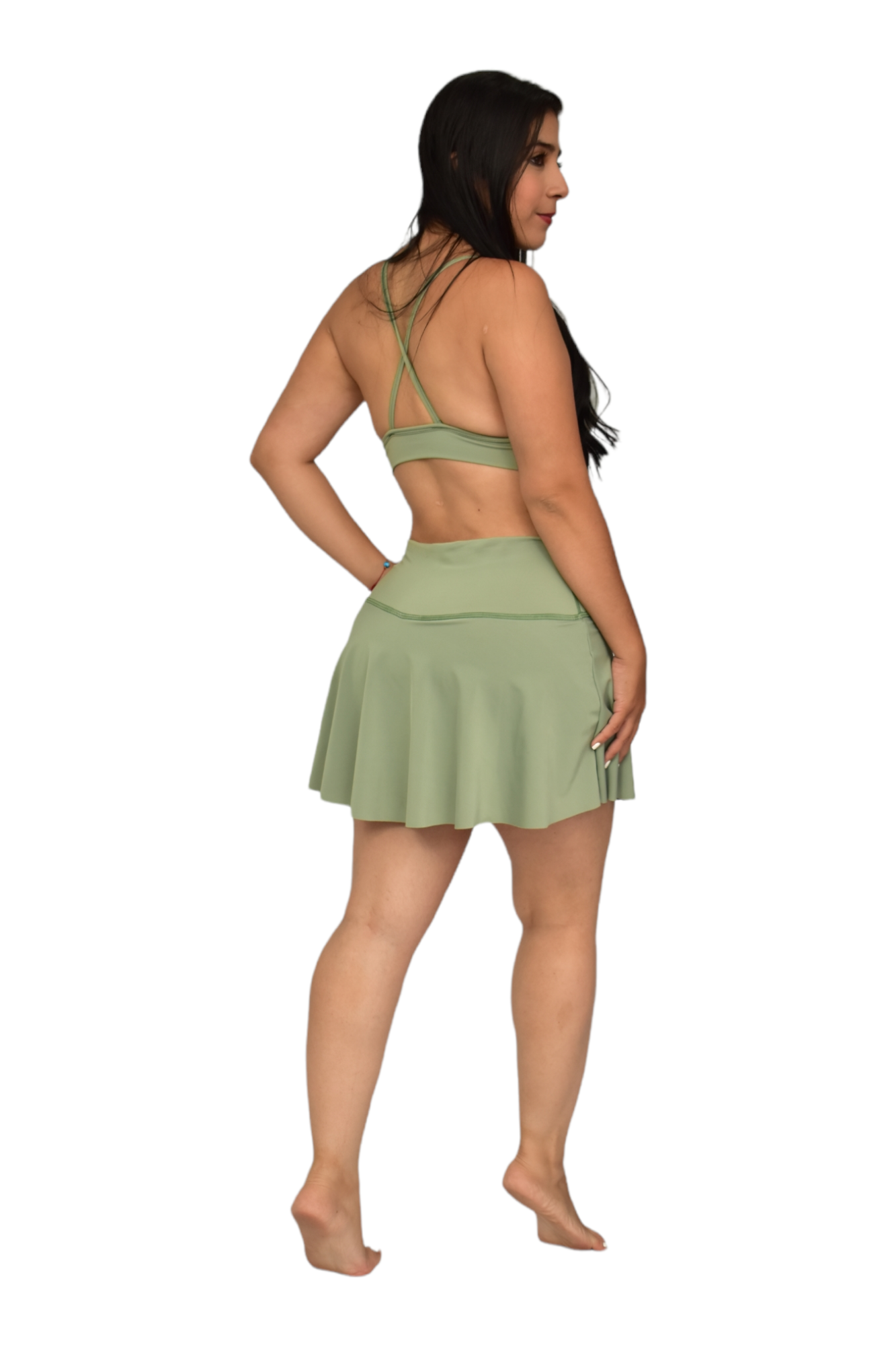 FALDA SHORT SET 2 PIEZAS NEWGYM VERDE CLARO oversilvercolombia