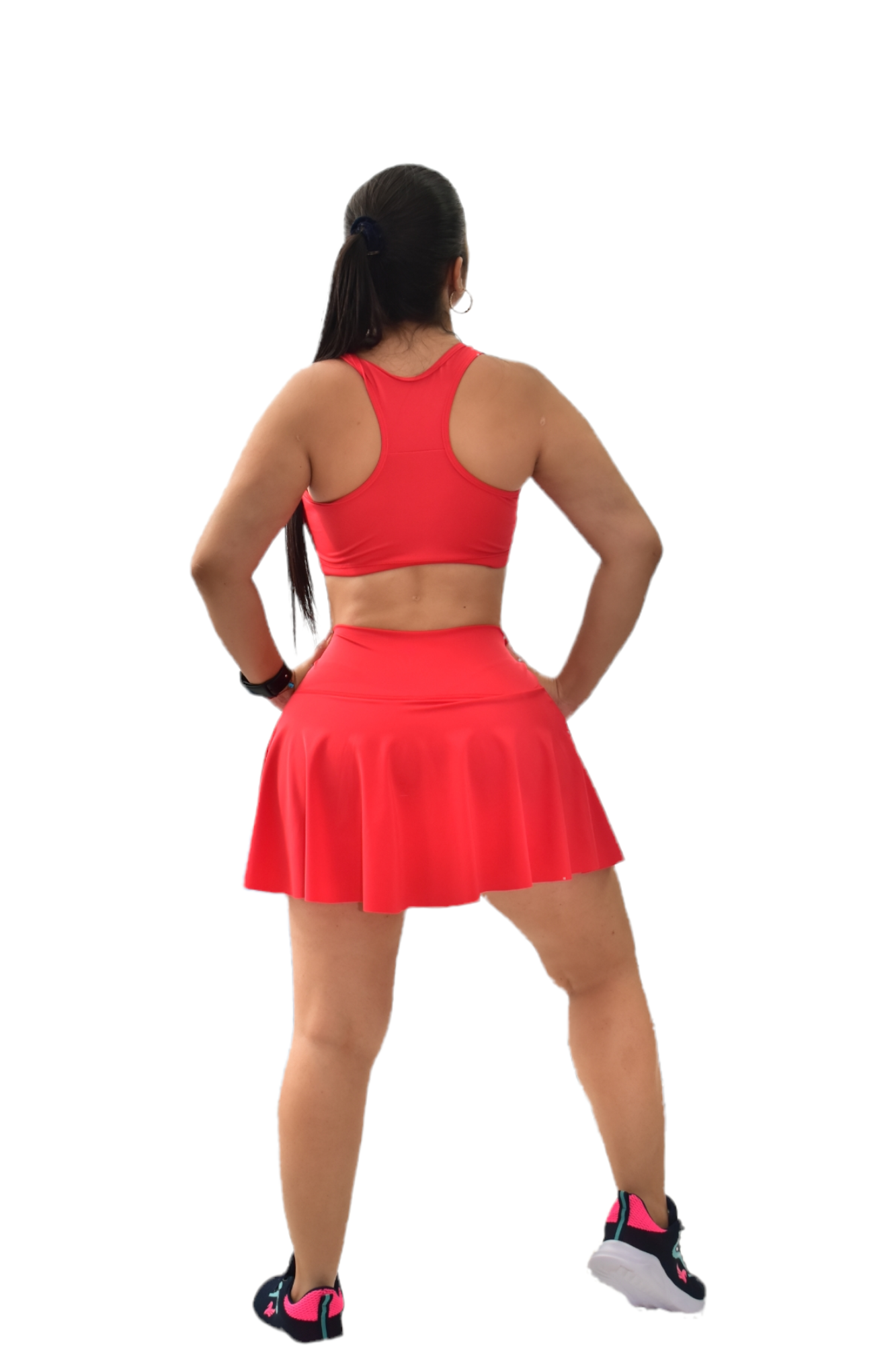 FALDA SHORT SET 2 PIEZAS NEWGYM ROJO oversilvercolombia