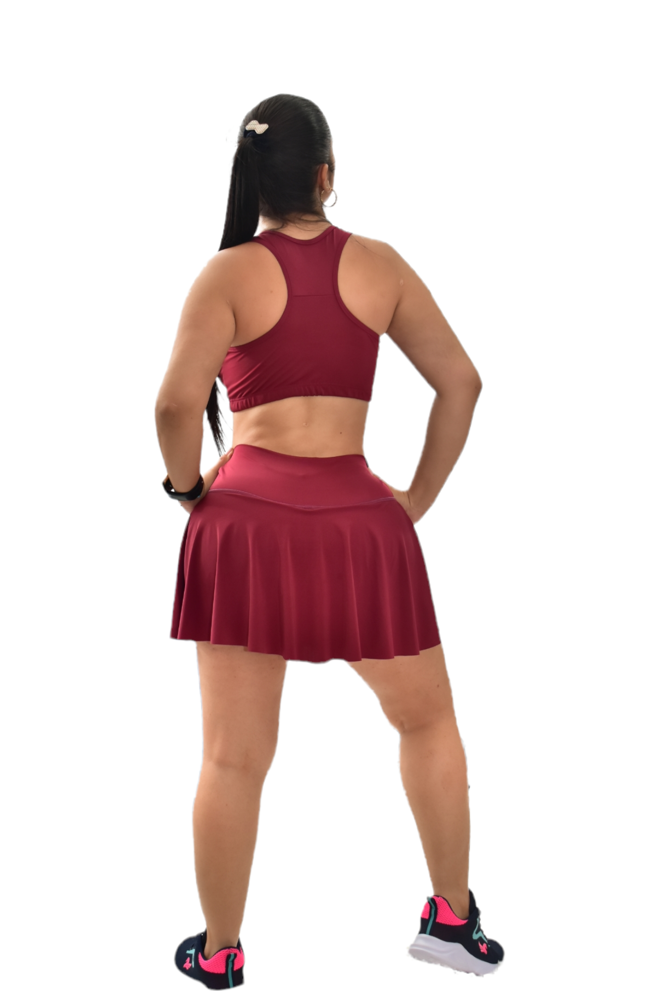 FALDA SHORT SET 2 PIEZAS NEWGYM VINOTINTO oversilvercolombia