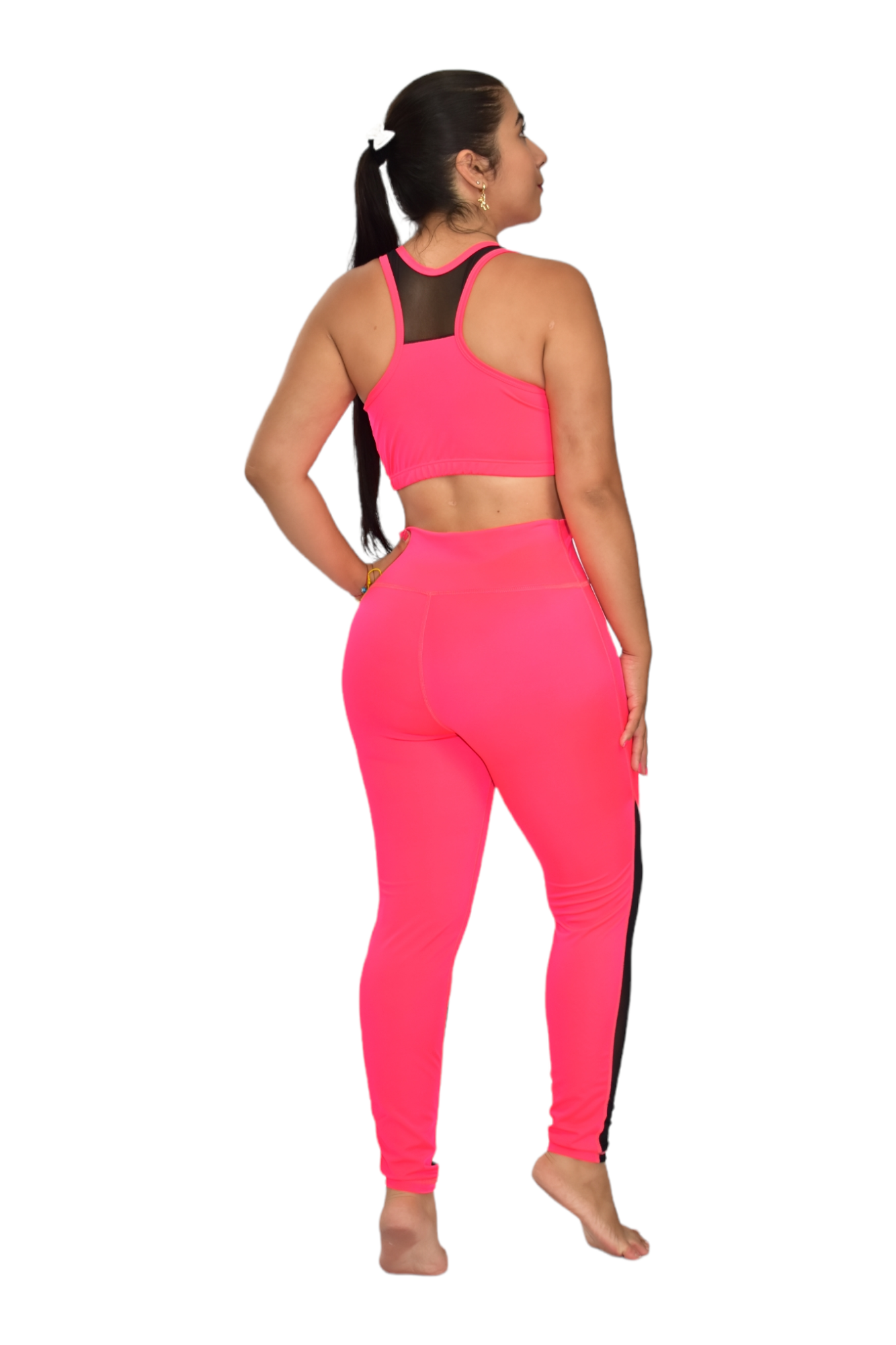 LEGGINS COMBINADA SET 2 PIEZAS NEWGYM FUCSIA NEGRO oversilvercolombia