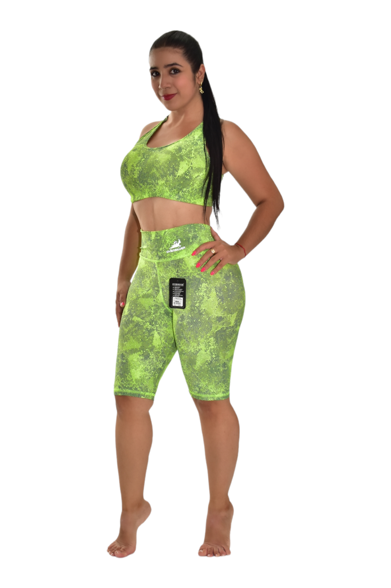 BIKER SET 2 PIEZAS PREMIUMTEX VERDE NEON PUNTOS oversilvercolombia