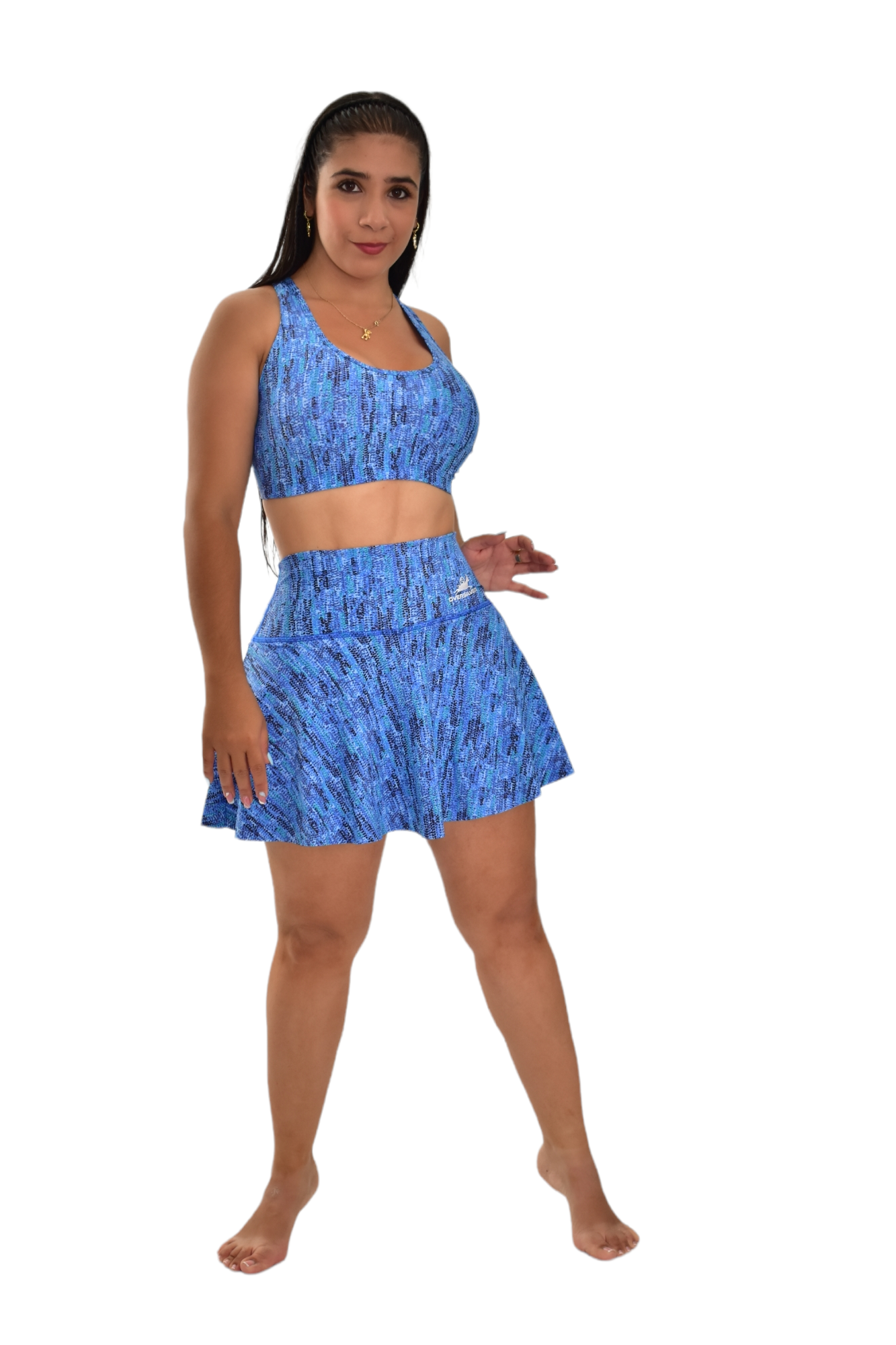 FALDA SHORT SET 2 PIEZAS PREMIUMTEX AZUL CUADROS oversilvercolombia