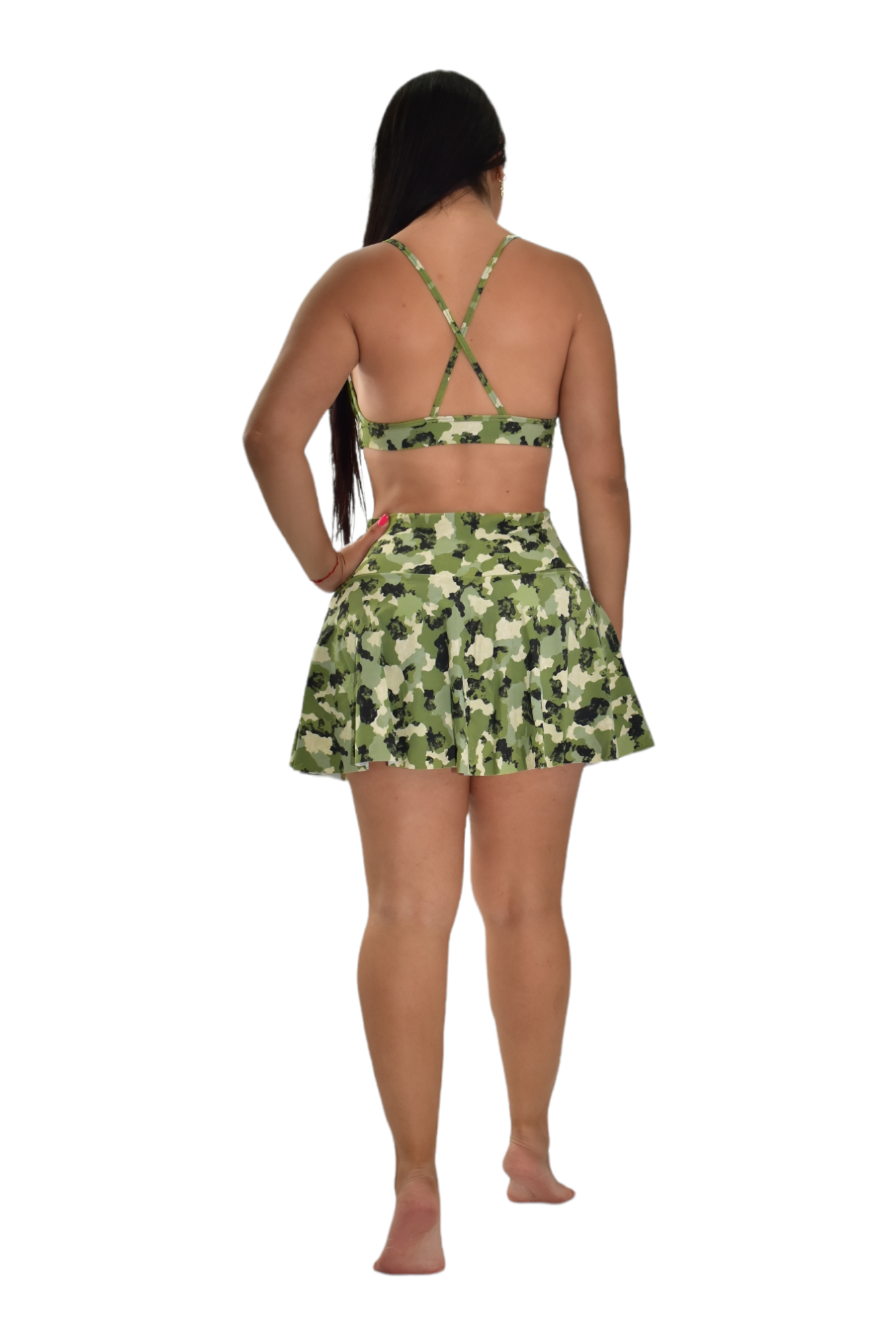 FALDA SHORT SET 2 PIEZAS PREMIUMTEX VERDE MILITAR oversilvercolombia