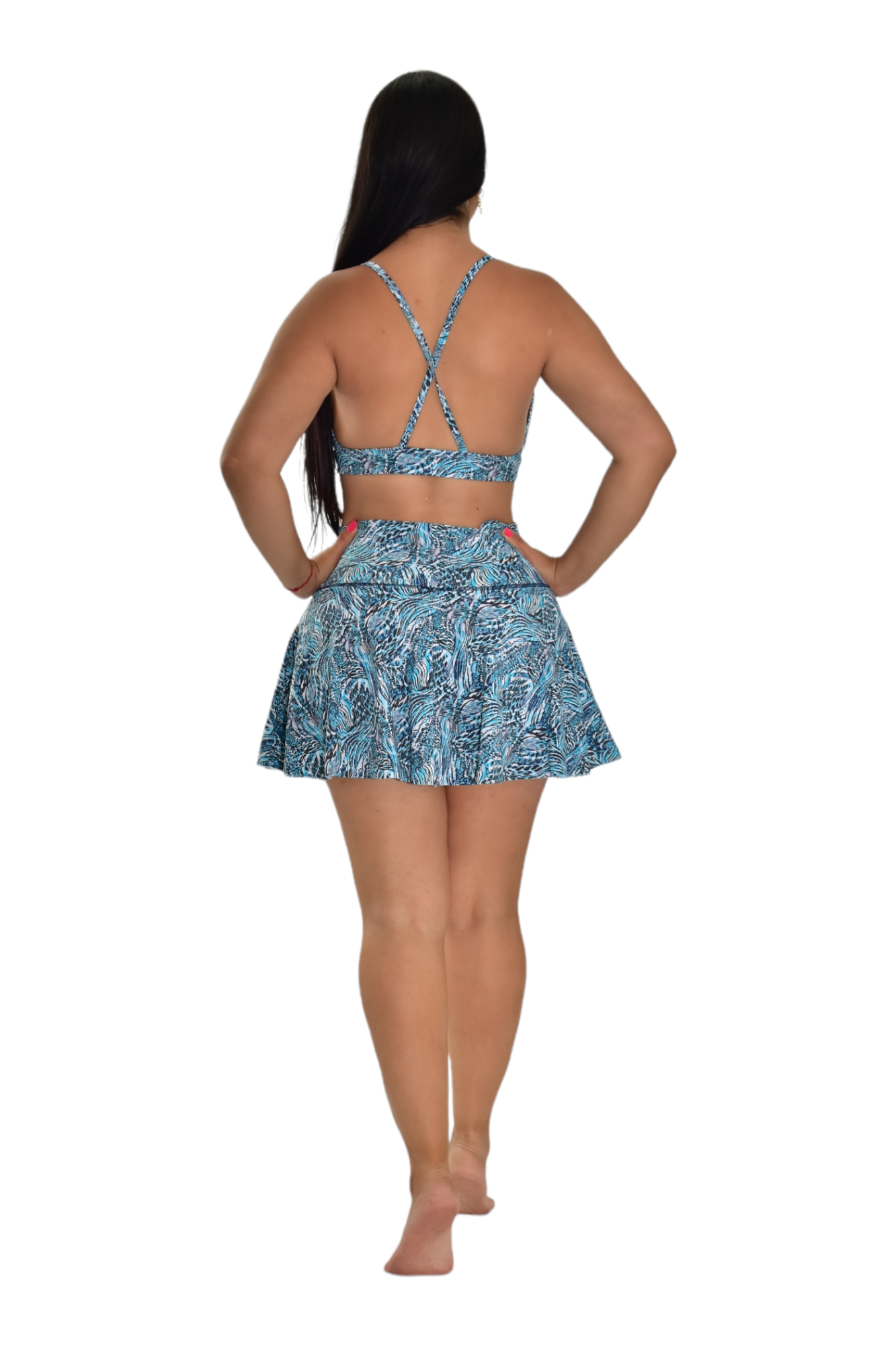 FALDA SHORT SET 2 PIEZAS PREMIUMTEX ANIMAL AZUL oversilvercolombia