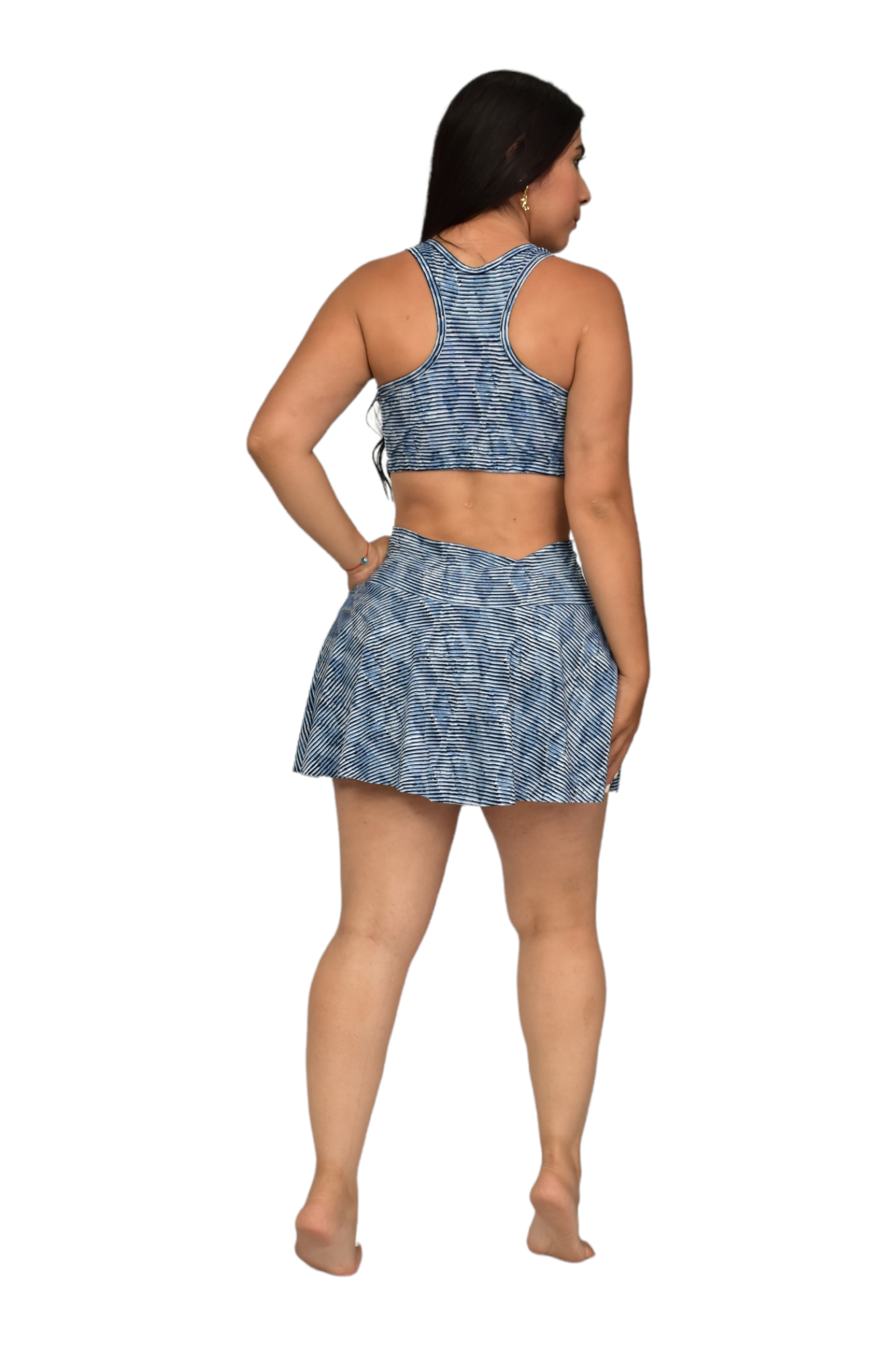 FALDA SHORT SET 2 PIEZAS SPORTGYM NAZUL ROMBO RAYAS oversilvercolombia