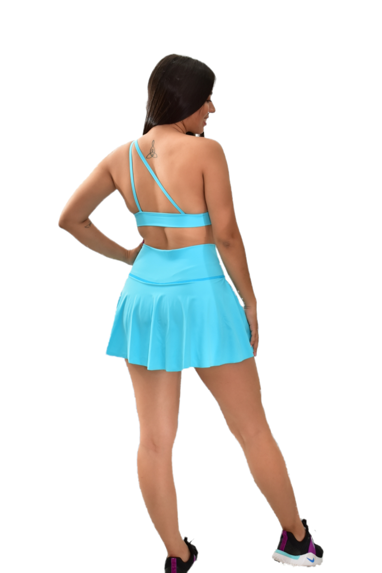 FALDA SHORT SET 2 PIEZAS PREMIUMTEX AZUL AGUA oversilvercolombia