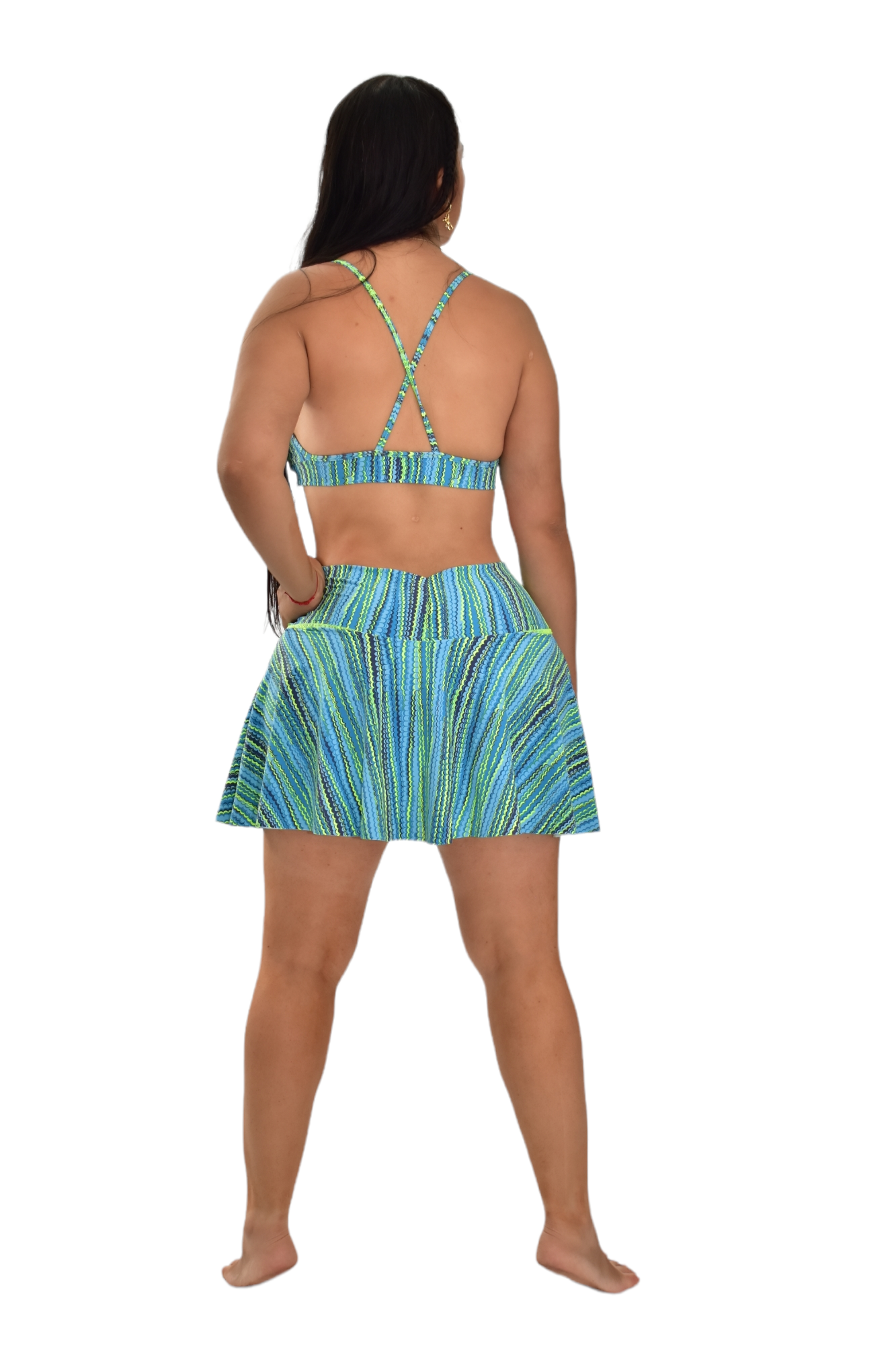 FALDA SHORT SET 2 PIEZAS PREMIUMTEX VERDE ESCAMA oversilvercolombia
