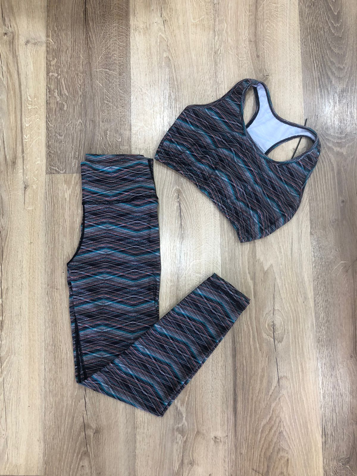 LEGGINS SET 2 PIEZAS PREMIUMTEX AZUL ROMBO