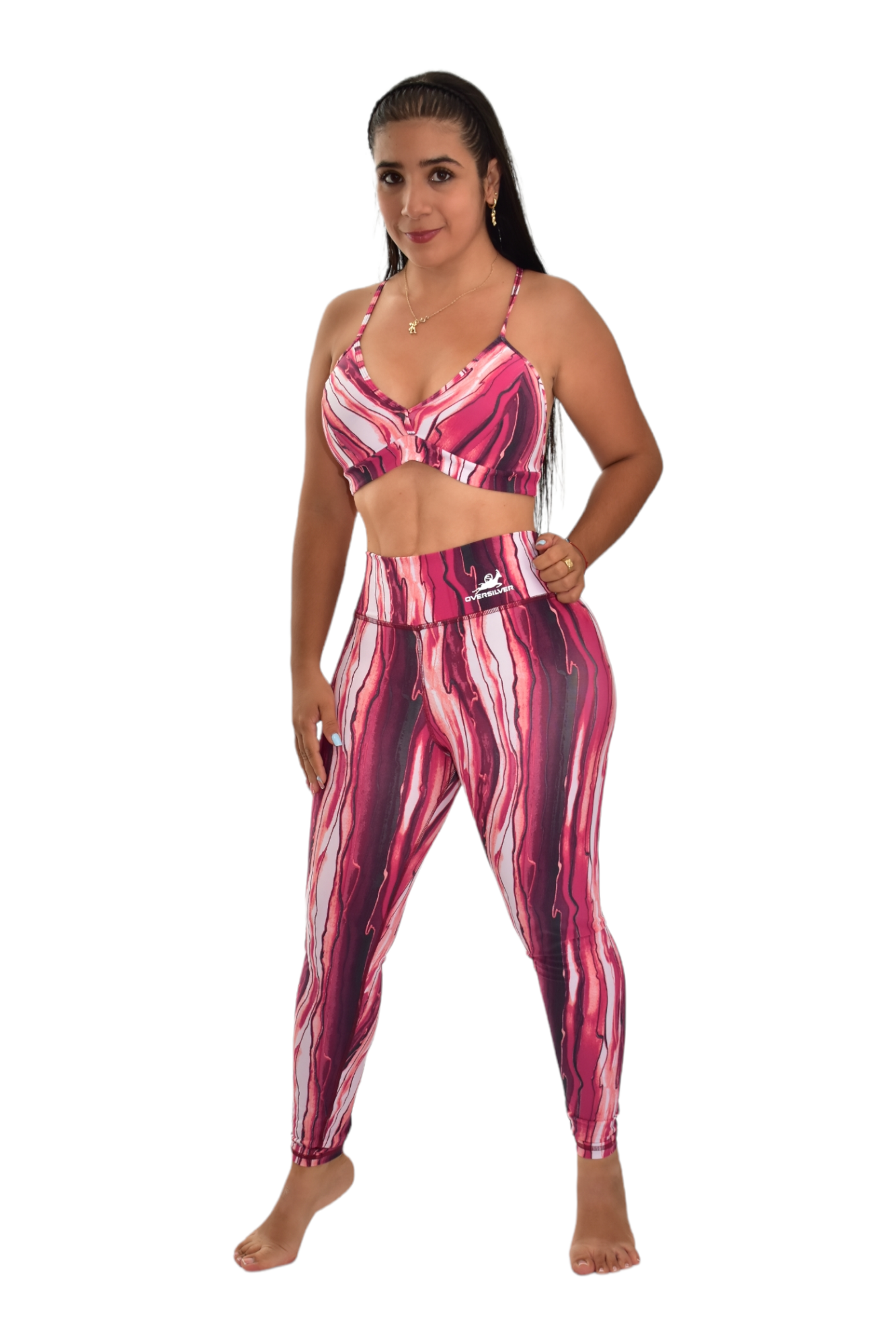 LEGGINS SET 2 PIEZAS PREMIUMTEX VINOTINTO ESTAMPADO oversilvercolombia