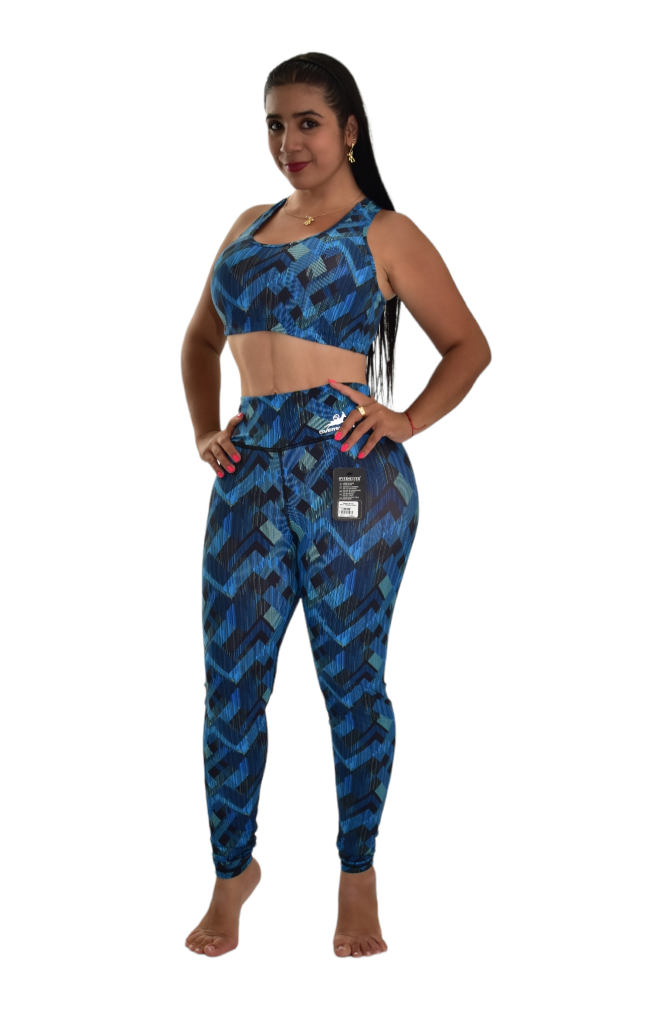 LEGGINS SET 2 PIEZAS PREMIUMTEX AZUL CUADRO oversilvercolombia