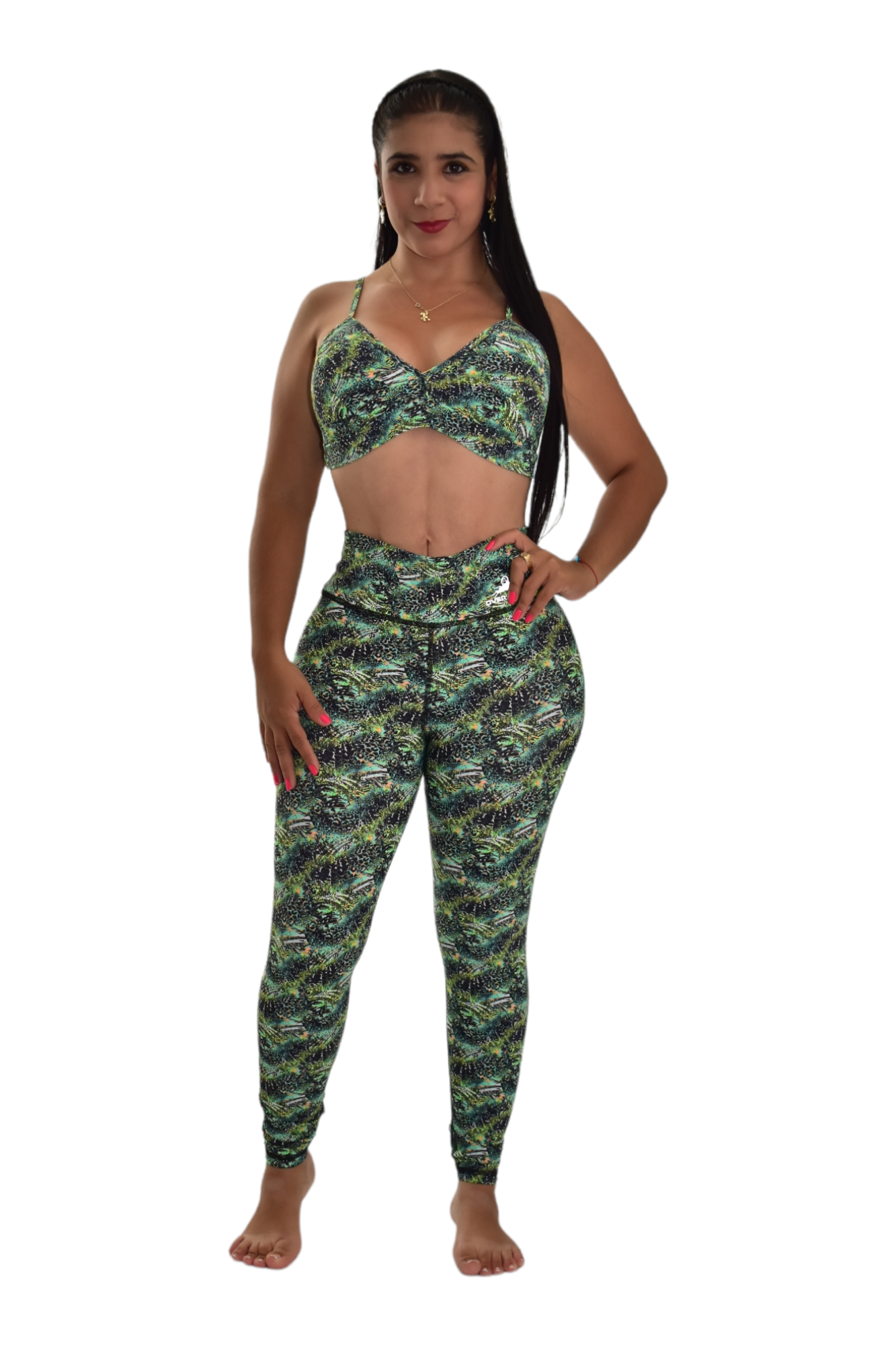 LEGGINS SET 2 PIEZAS PREMIUMTEX VERDE LEOPARDO oversilvercolombia
