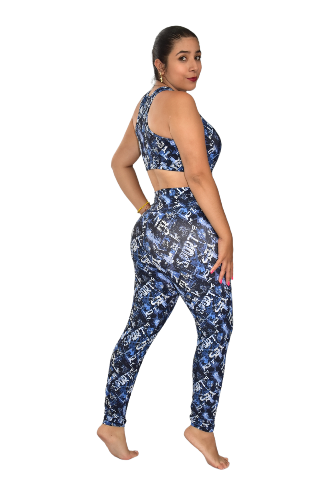 LEGGINS SET 2 PIEZAS PREMIUMTEX AZUL LETRAS oversilvercolombia