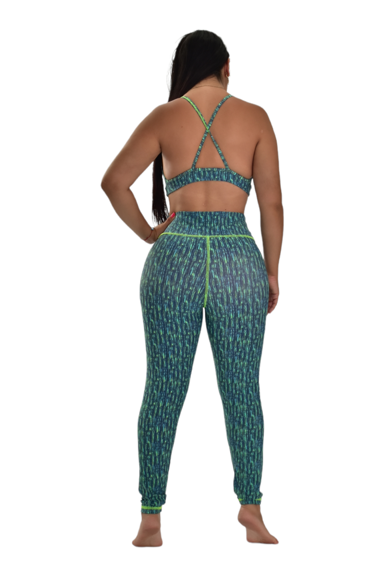 LEGGINS SET 2 PIEZAS PREMIUMTEX VERDE RALLAS oversilvercolombia