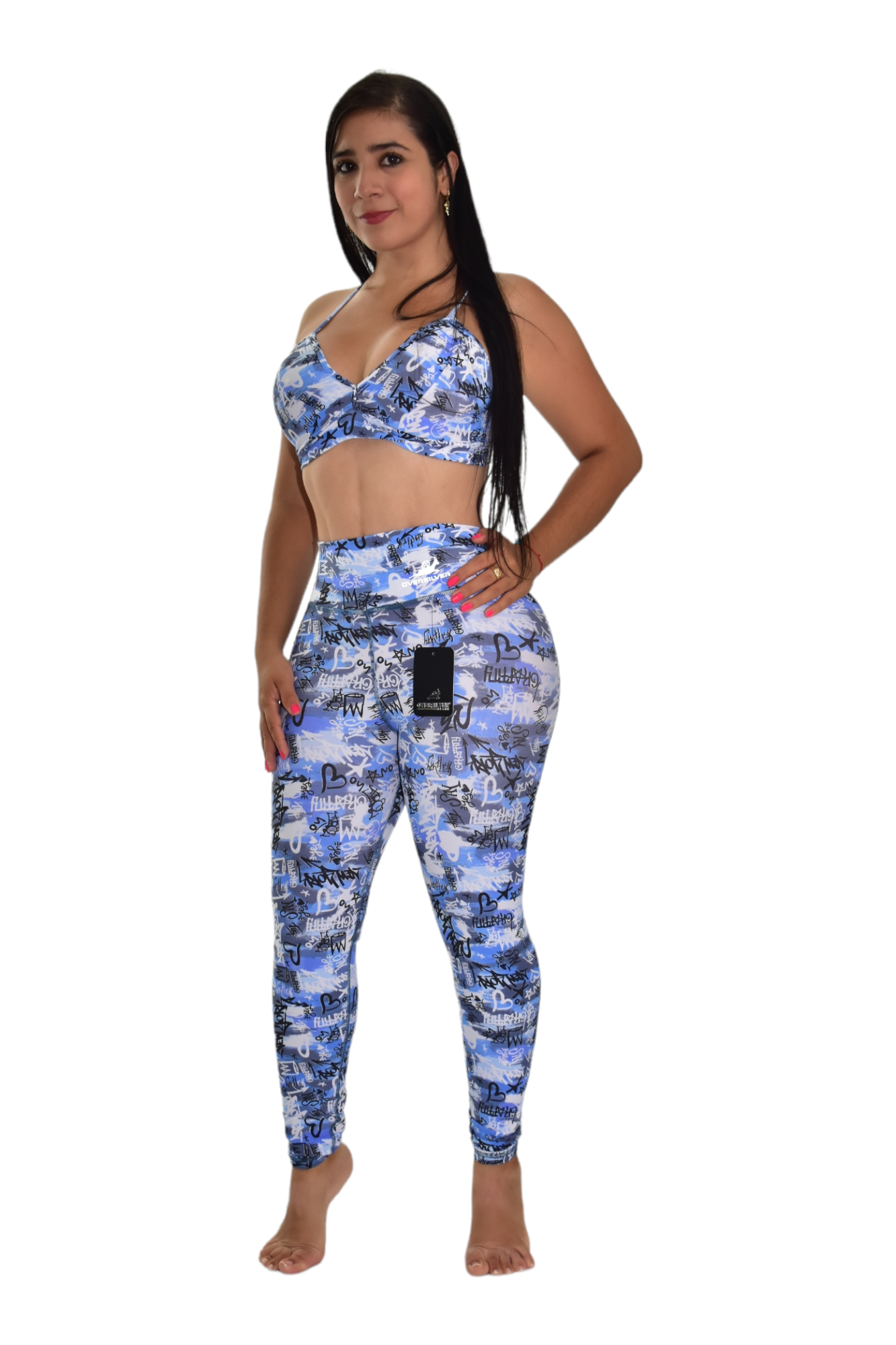 LICRA SET 2 PIEZAS PREMIUMTEX AZUL LETRAS oversilvercolombia