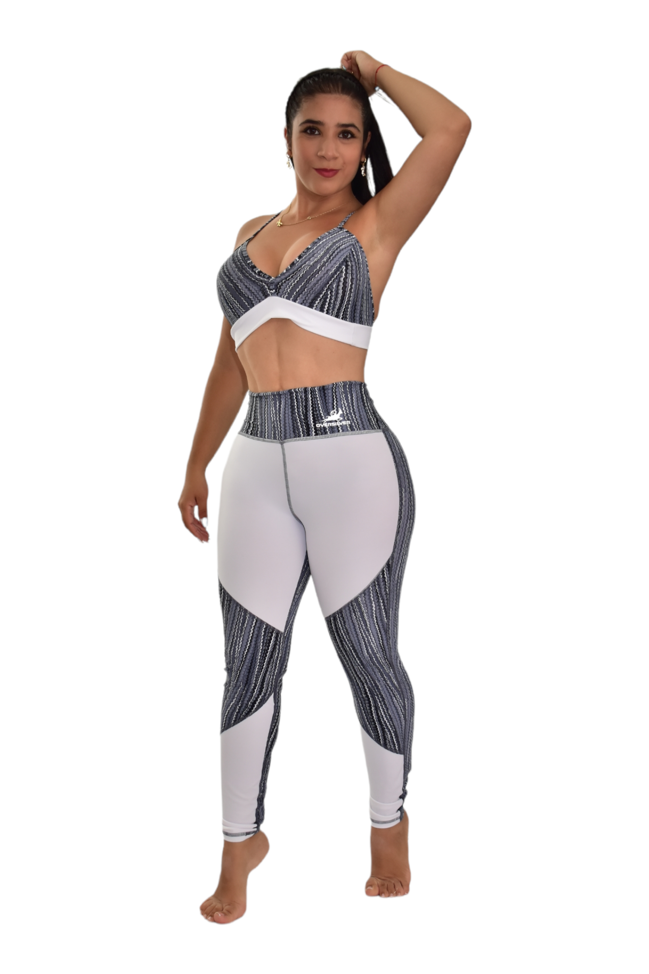 LEGGINS COMBINADO SET 2 PIEZAS PREMIUMTEX GRIS ESCAMA oversilvercolombia