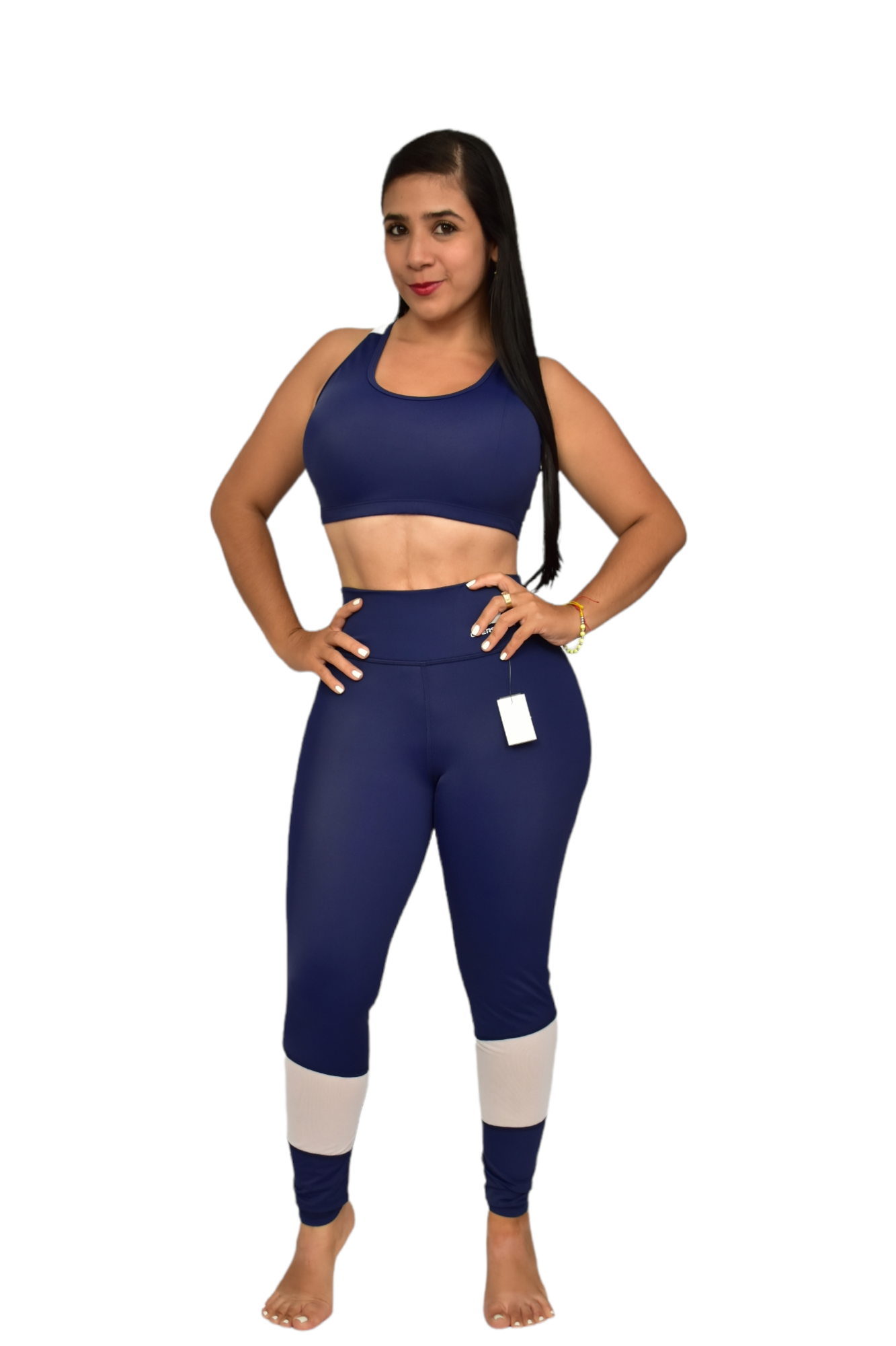 LICRA COMBINADO SET 2 PIEZAS PREMIUMTEX AZUL BLANCO oversilvercolombia