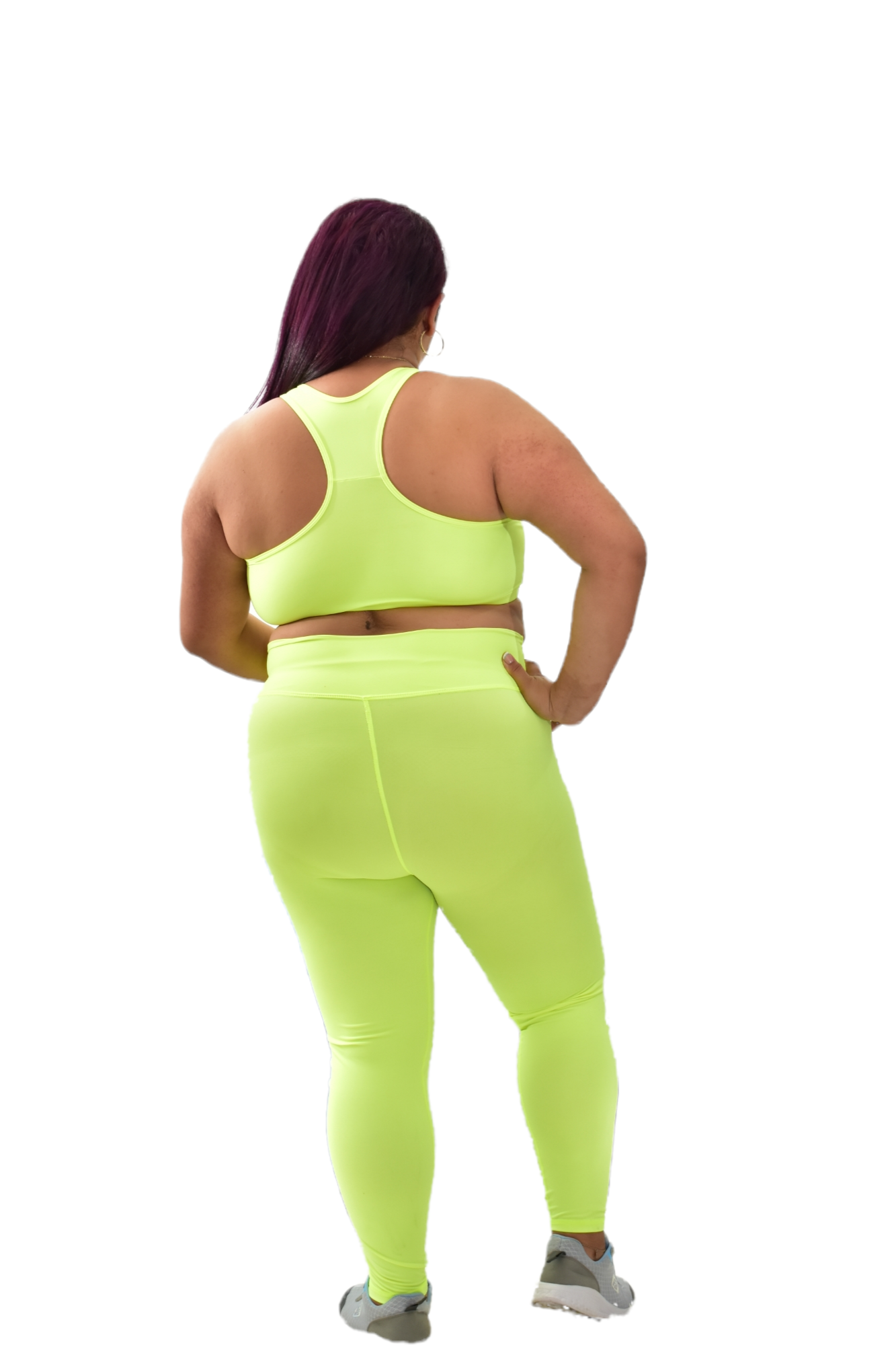 LEGGINS TALLA PLUS SET 2 PIEZAS PREMIUMTEX VERDE NEON oversilvercolombia