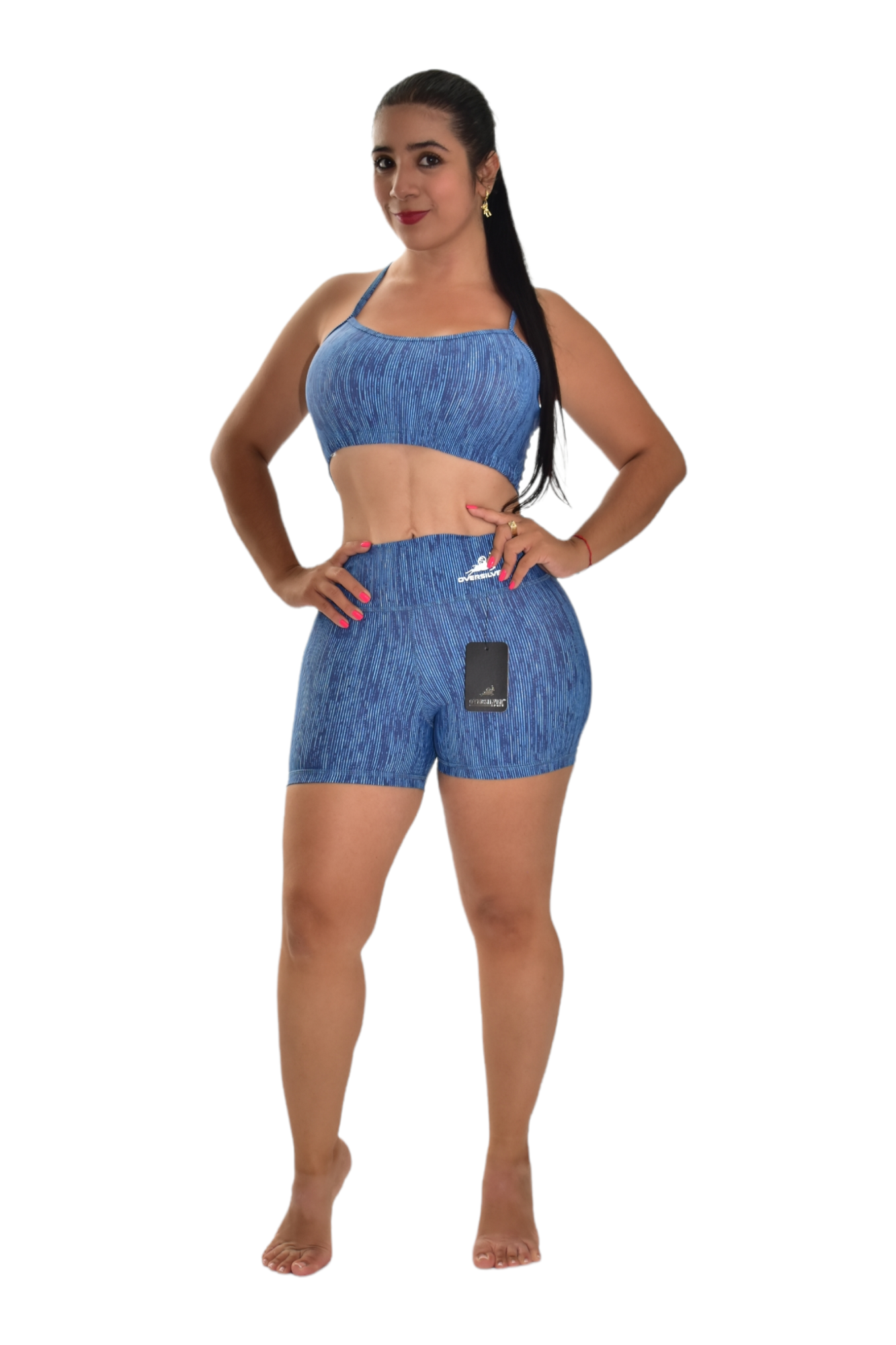 SHORT SET 2 PIEZAS PREMIUMTEX AZUL RALLAS oversilvercolombia