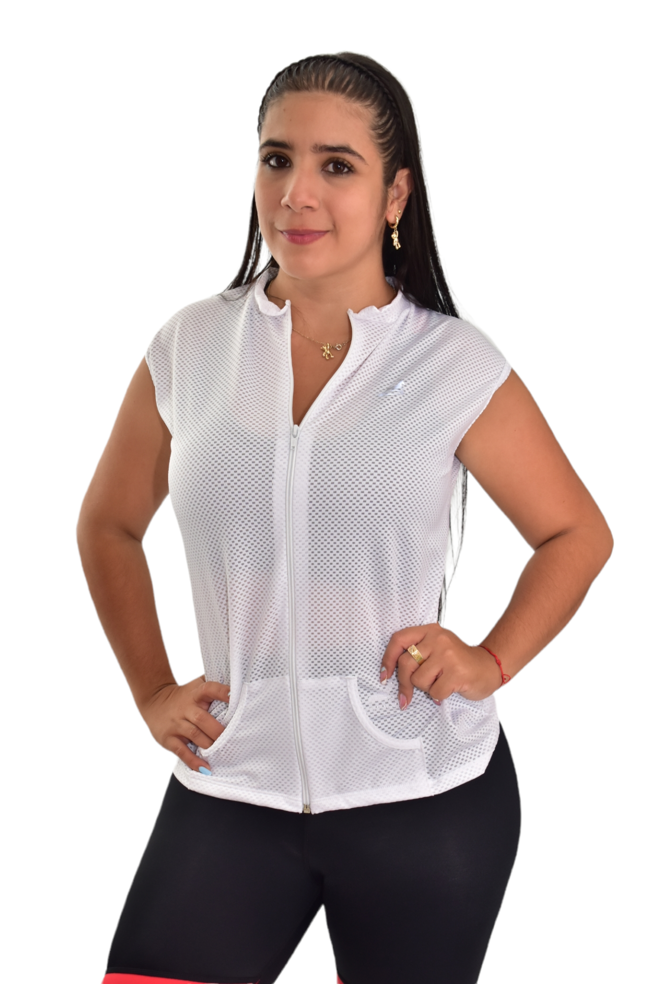 CHAQUETA MANGA SISA CON CIERRE BLANCO OVERSILVER®