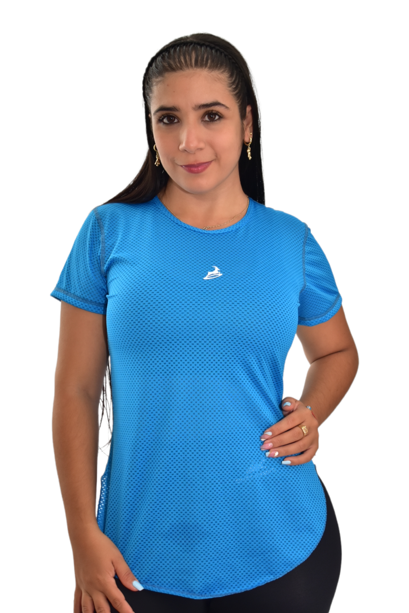 CAMISETA MANGA CORTA MALLA AZUL AGUA OVERSILVER®