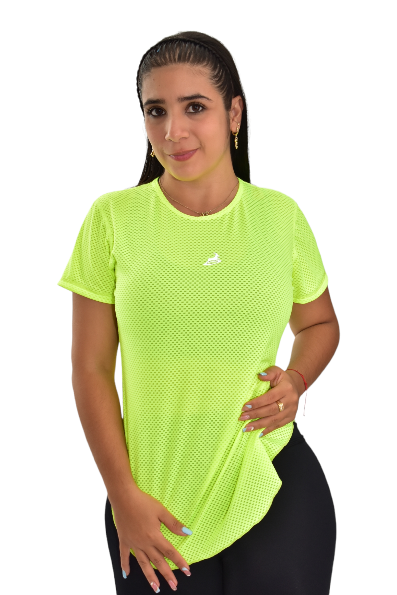 CAMISETA MANGA CORTA MALLA VERDE NEON OVERSILVER®