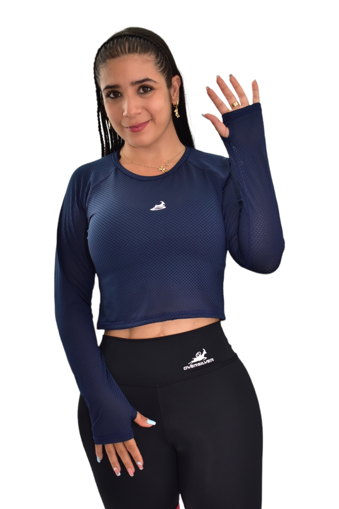 CAMISETA MANGA RANGLA MALLA AZUL TURQUIE OVERSILVER®