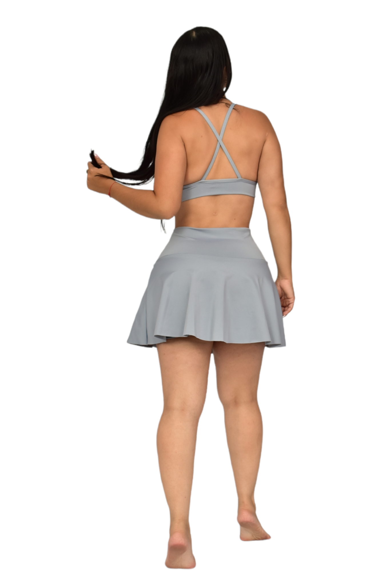 FALDA SHORT SET 2 PIEZAS SUPLEX GRIS CLARO oversilvercolombia