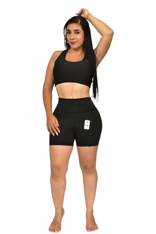 SHORT SET 2 PIEZAS SUPLEX NEGRO oversilvercolombia