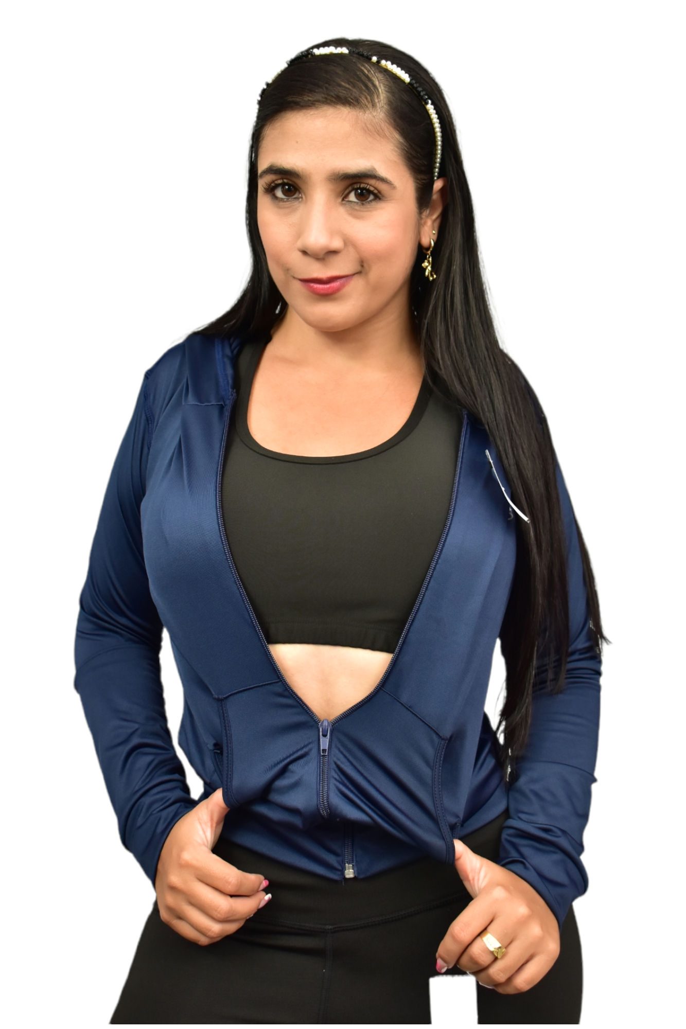 CHAQUETA DEPORTIVA DAMA LICRADA AZUL TURQUIE OVERSILVER®