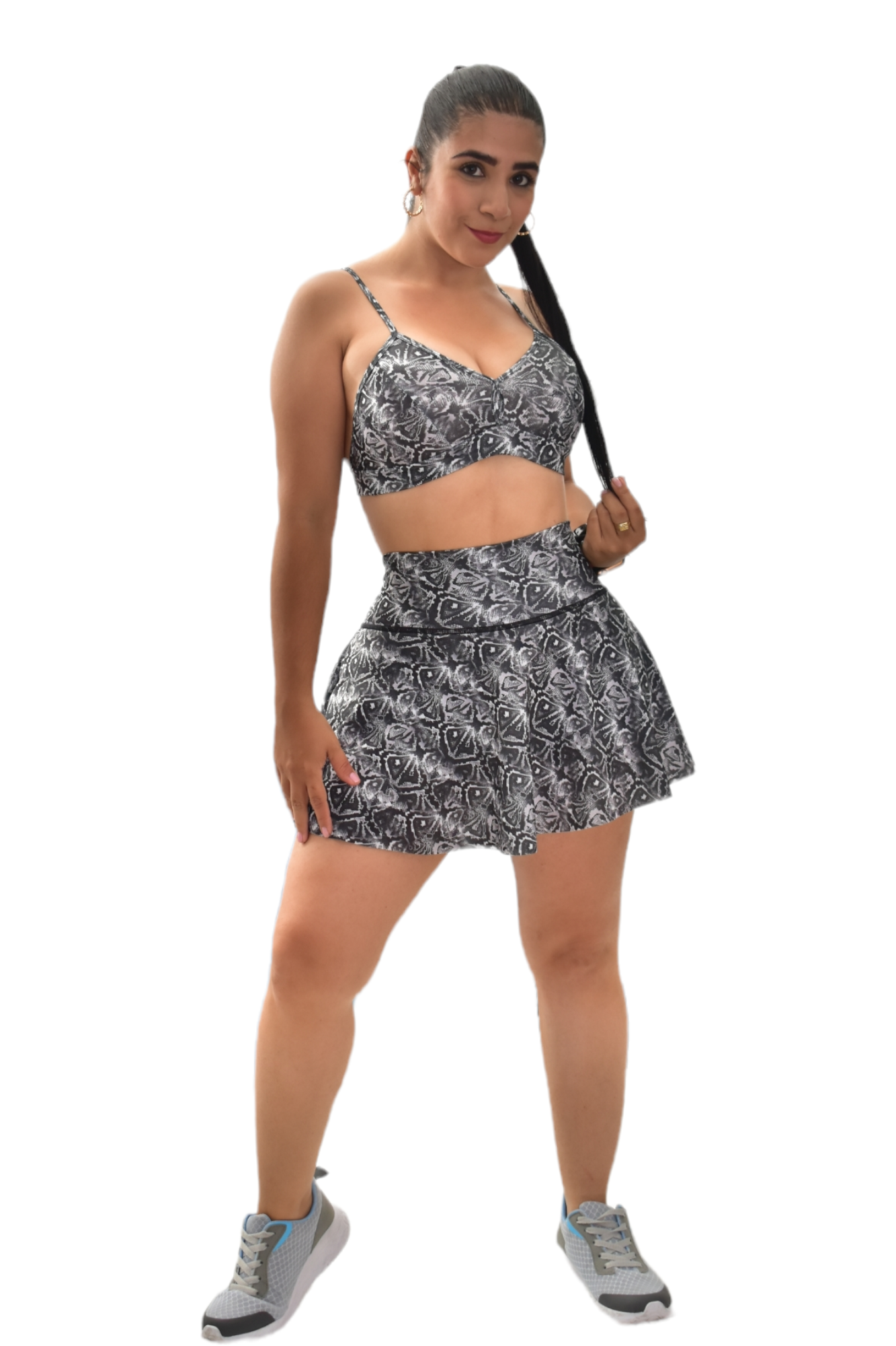 FALDA SHORT SET 2 PIEZAS SPORTGYM ROMBO ESCAMA oversilvercolombia