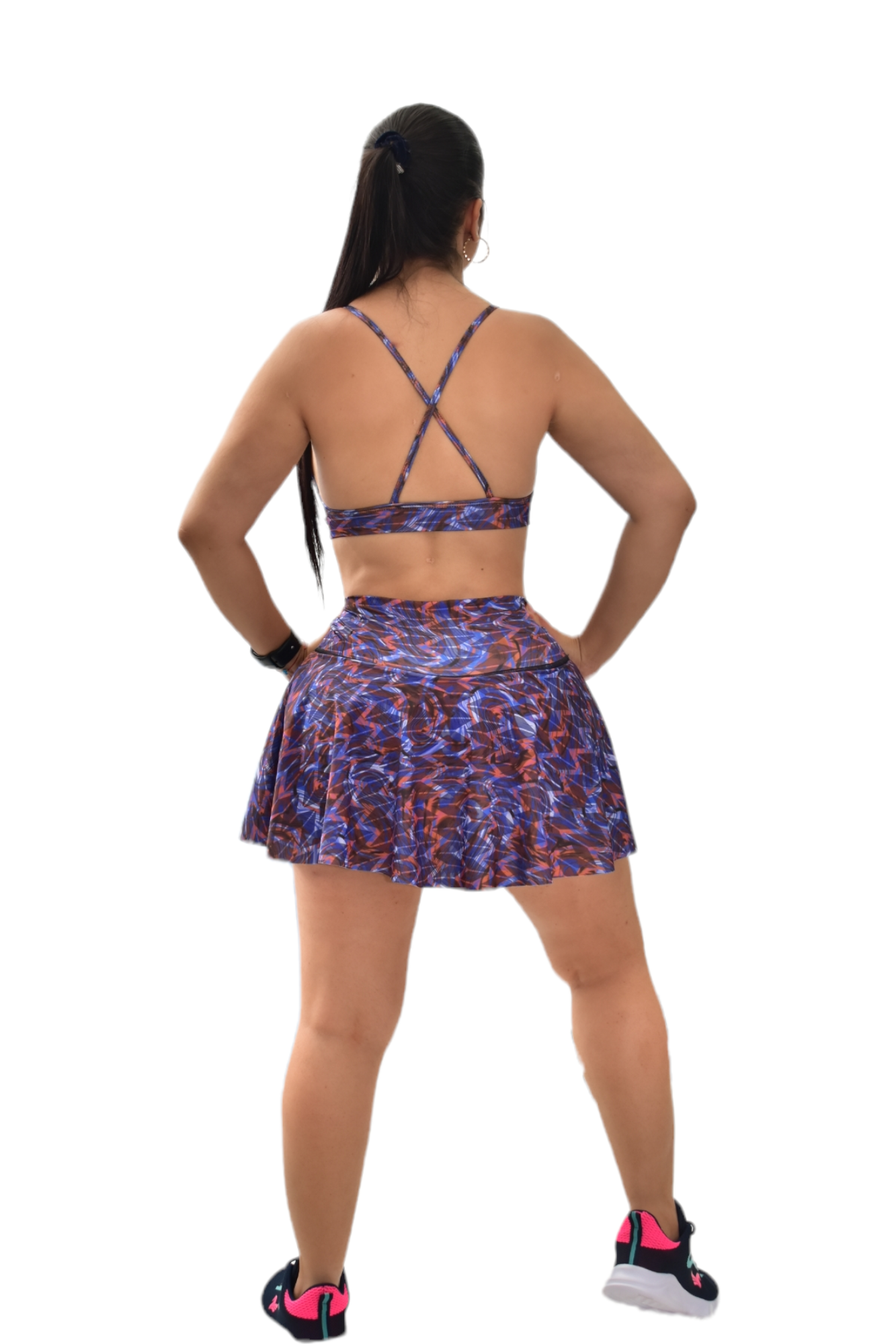 FALDA SHORT SET 2 PIEZAS SPORTGYM ROMBO MORADO oversilvercolombia