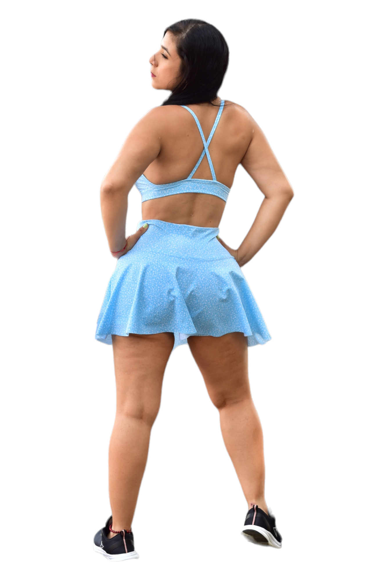 FALDA SHORT SET 2 PIEZAS SPORTGY AZUL ENRREDADERA