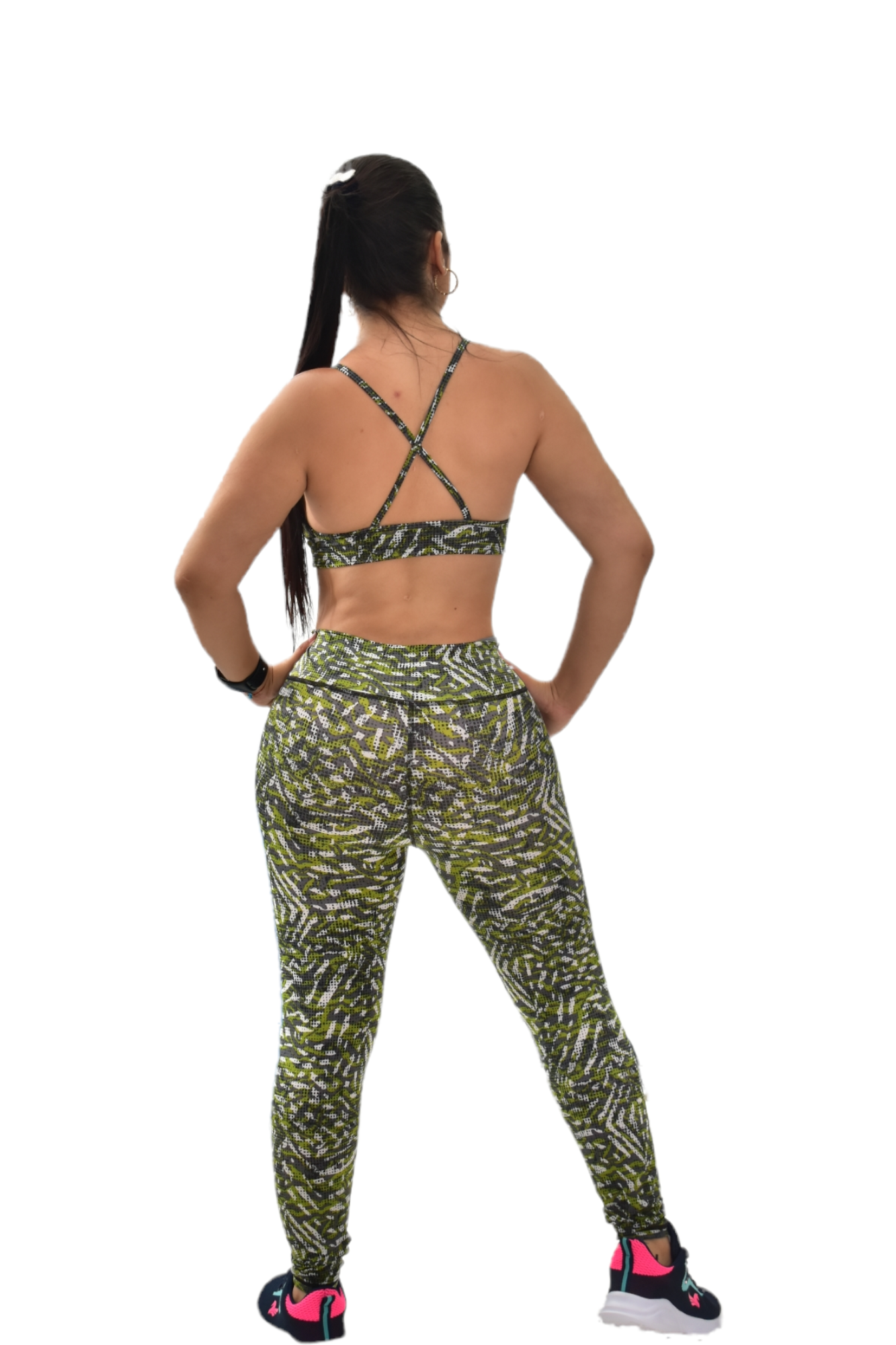 LEGGINS SET 2 PIEZAS SPORTGYM VERDE PUNTOS oversilvercolombia