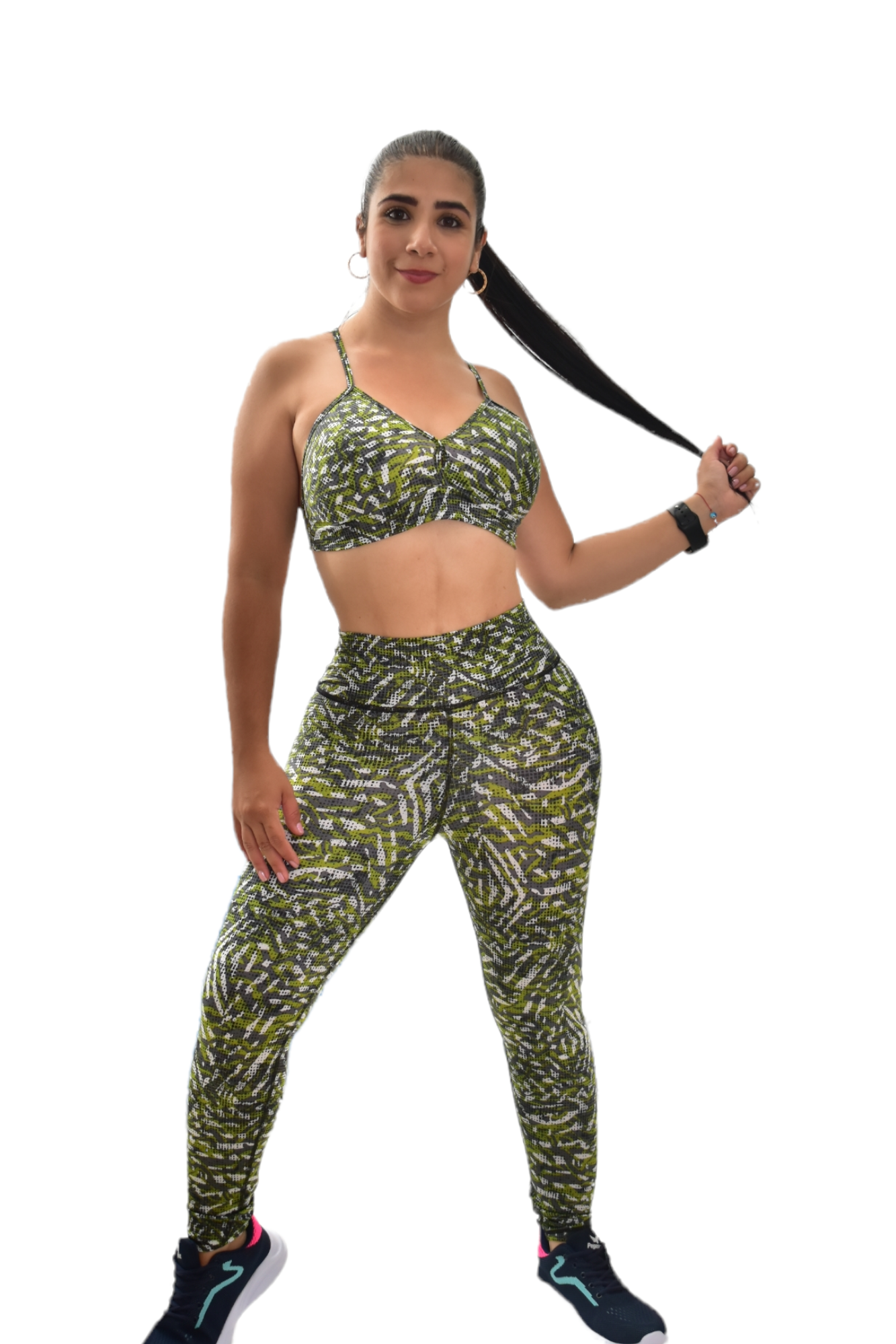 LEGGINS SET 2 PIEZAS SPORTGYM VERDE PUNTOS oversilvercolombia