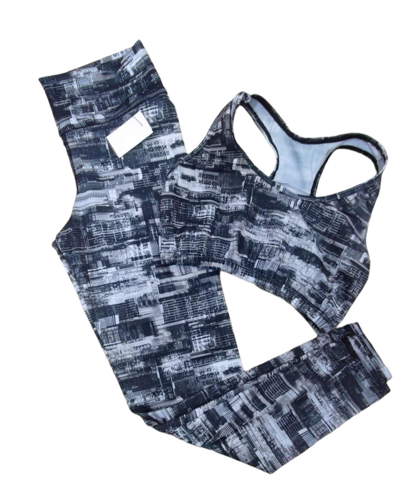 LEGGINS SET 2 PIEZAS SPORTGYM GRIS CUADRO RALLA oversilvercolombia