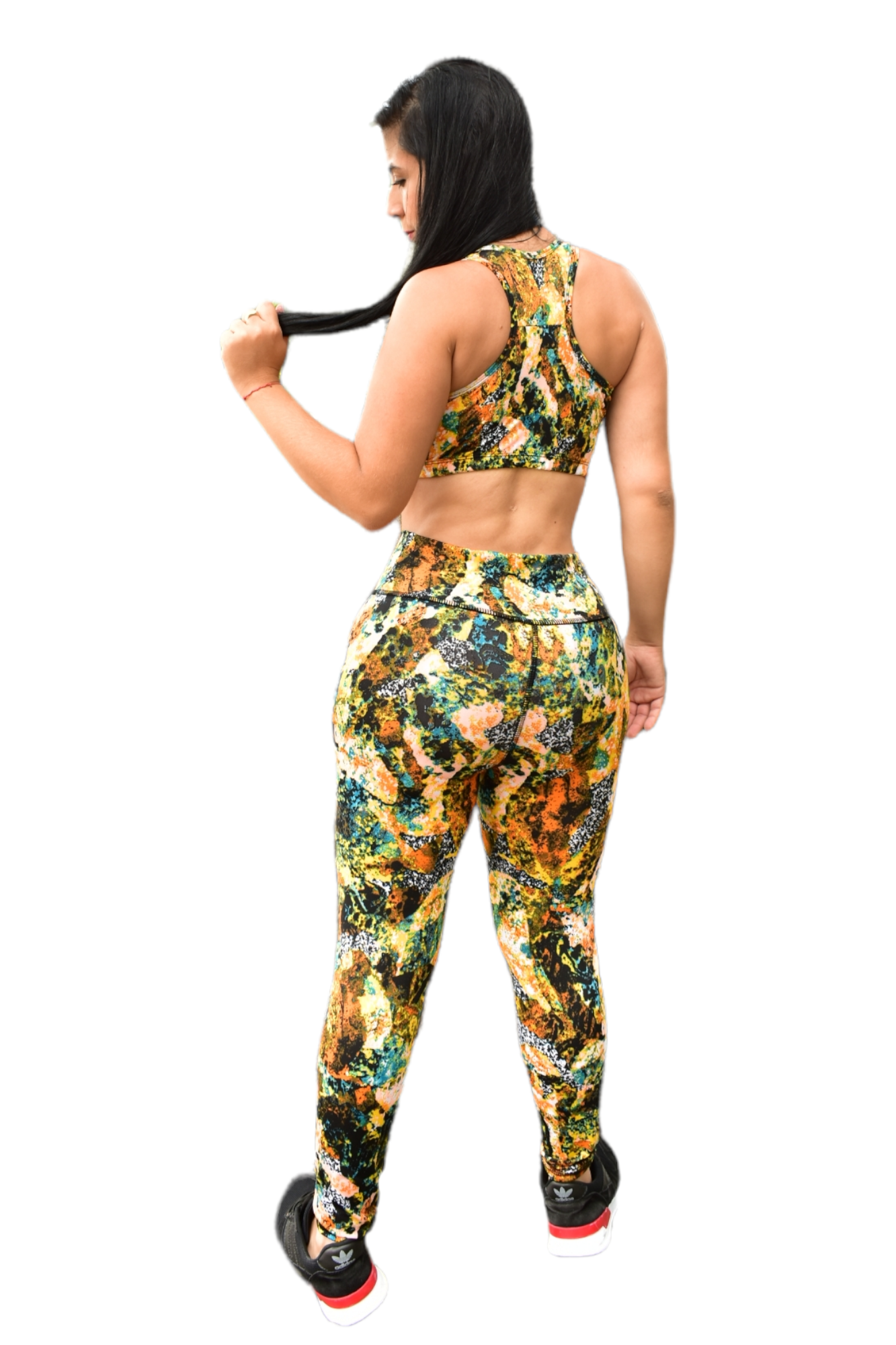 LEGGINS SET 2 PIEZAS SPORTGYM ARTISTICO NARANJA