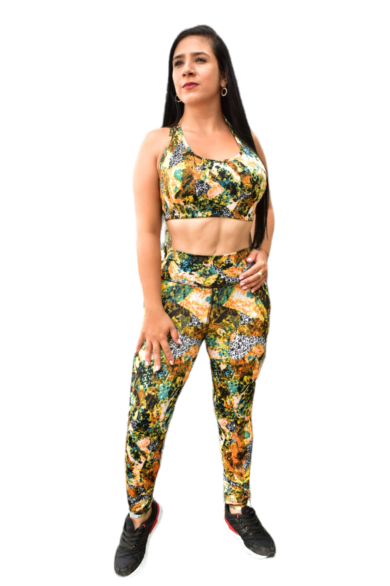 LEGGINS SET 2 PIEZAS SPORTGYM ARTISTICO NARANJA