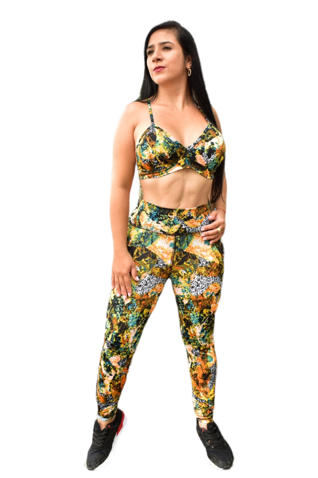 LEGGINS SET 2 PIEZAS SPORTGYM ARTISTICO NARANJA