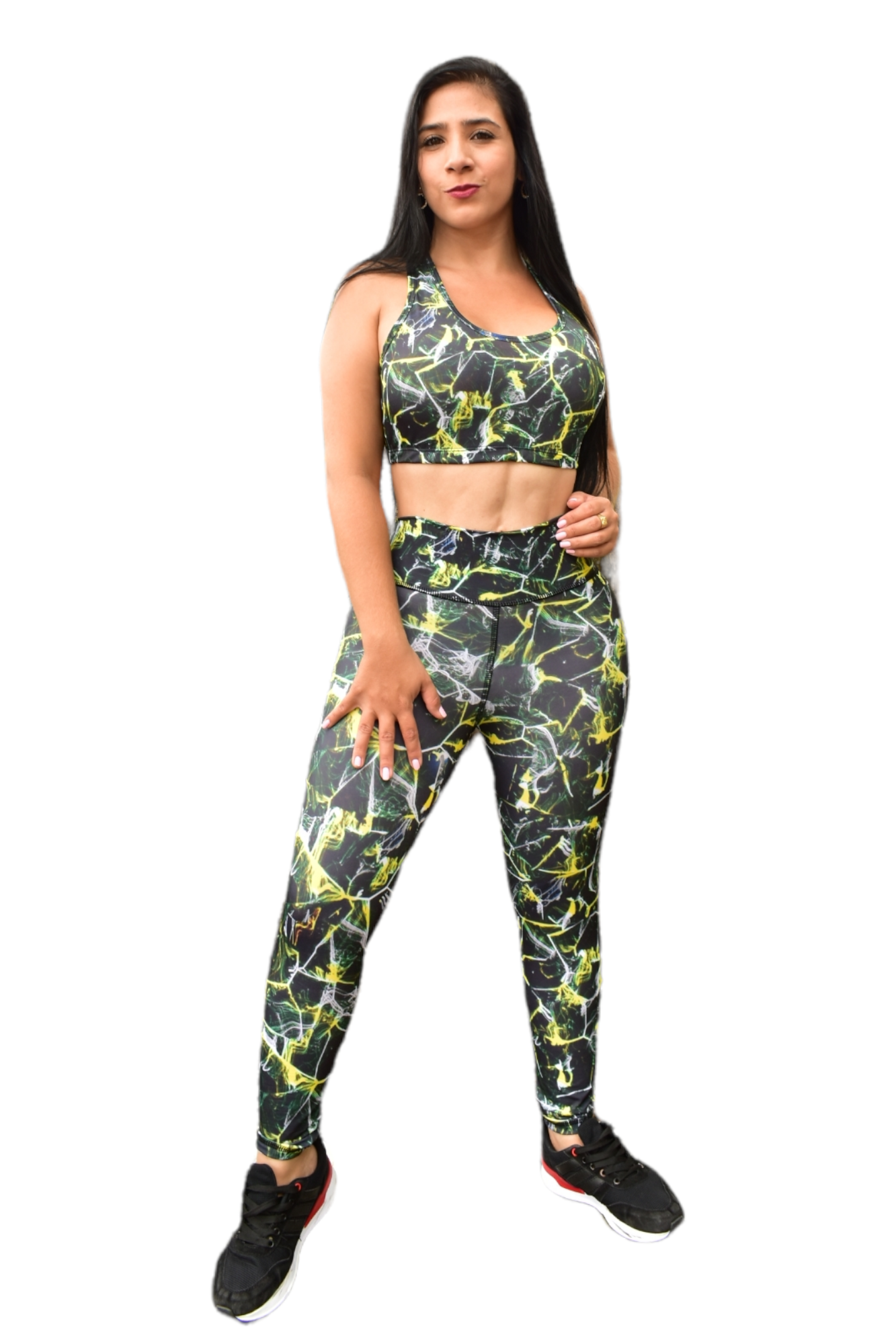 LEGGINS SET 2 PIEZAS SPORTGYM VERDE ELECTRICO