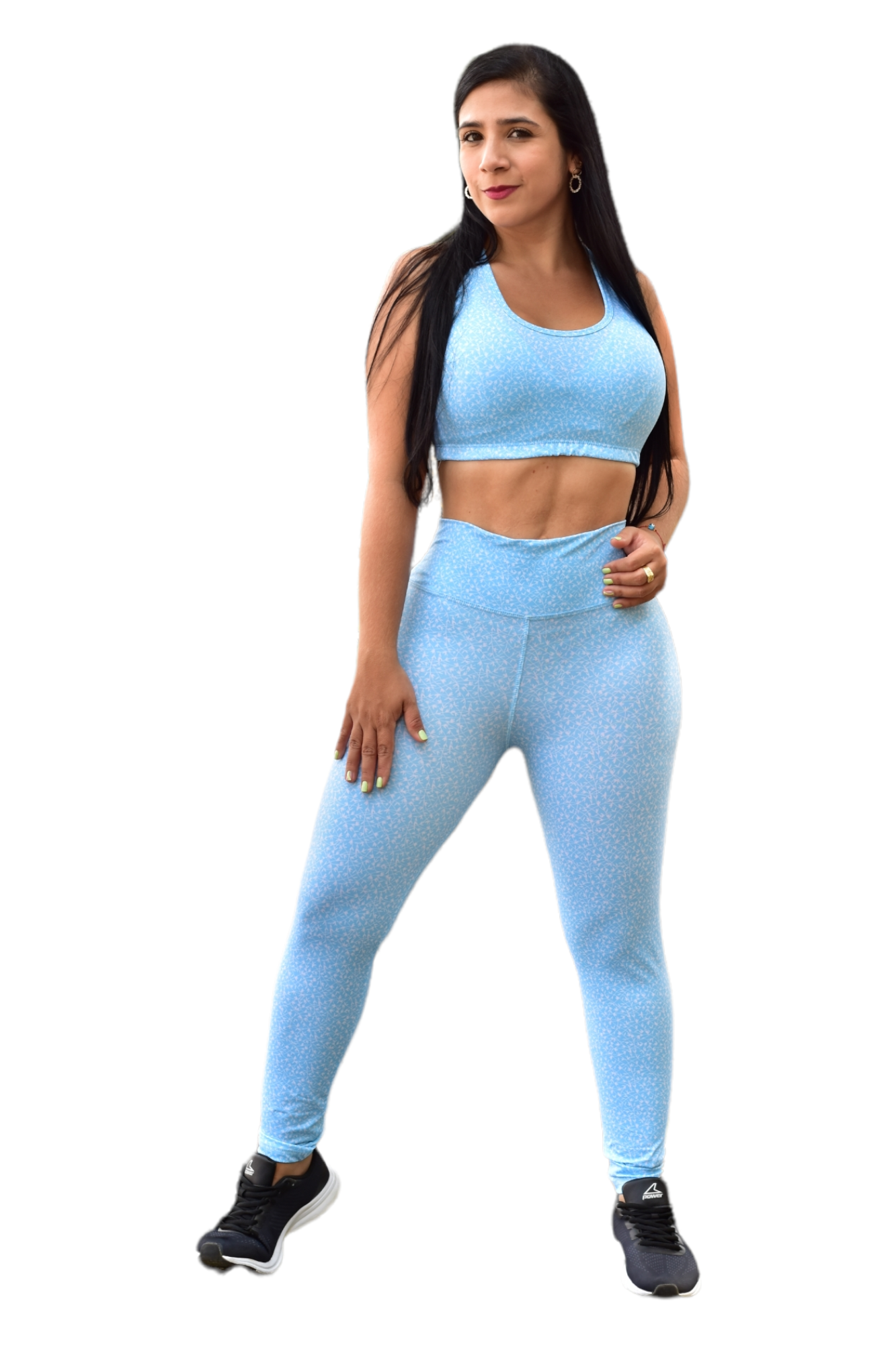 LEGGINS SET 2 PIEZAS SPORTGYM AZUL ENRREDADERA