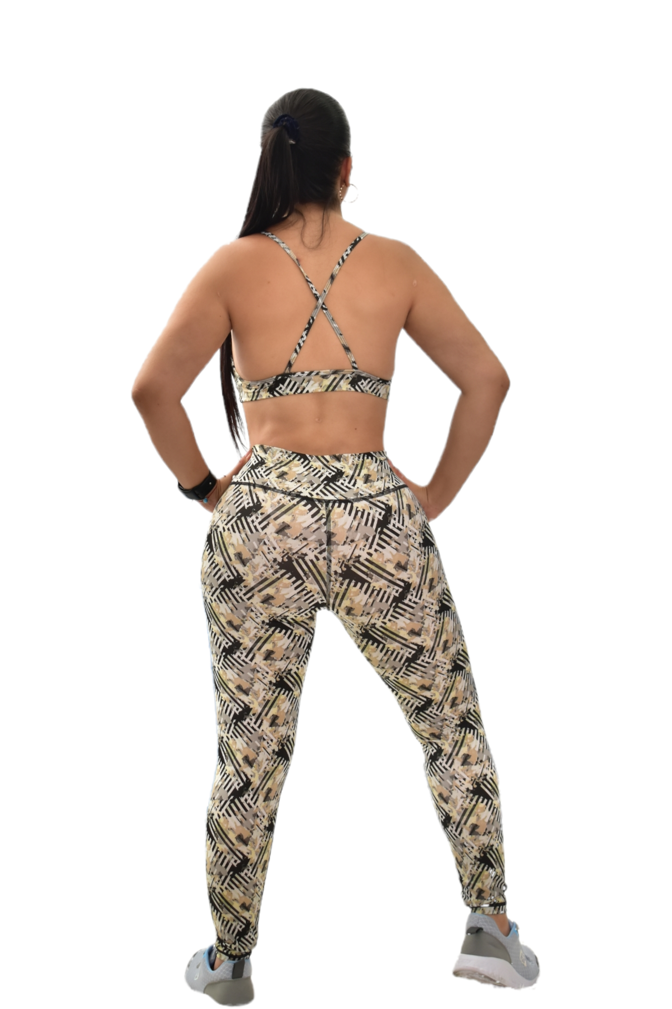 LEGGINS SET 2 PIEZAS SPORTGYM ORO RALLAS NEGRO oversilvercolombia