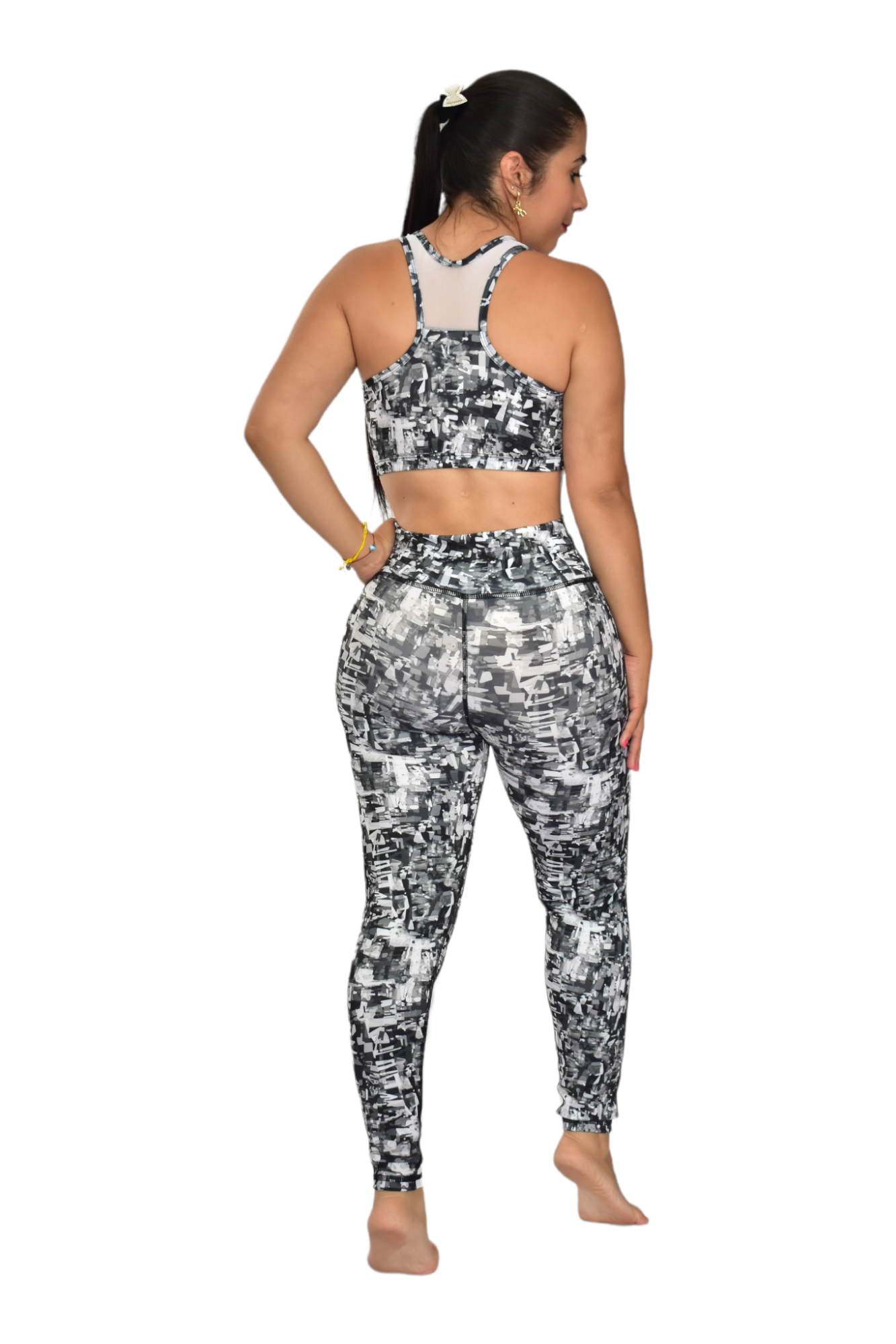 LEGGINS COMBINADA SET 2 PIEZAS SPORTGYM GRIS CUADRO oversilvercolombia