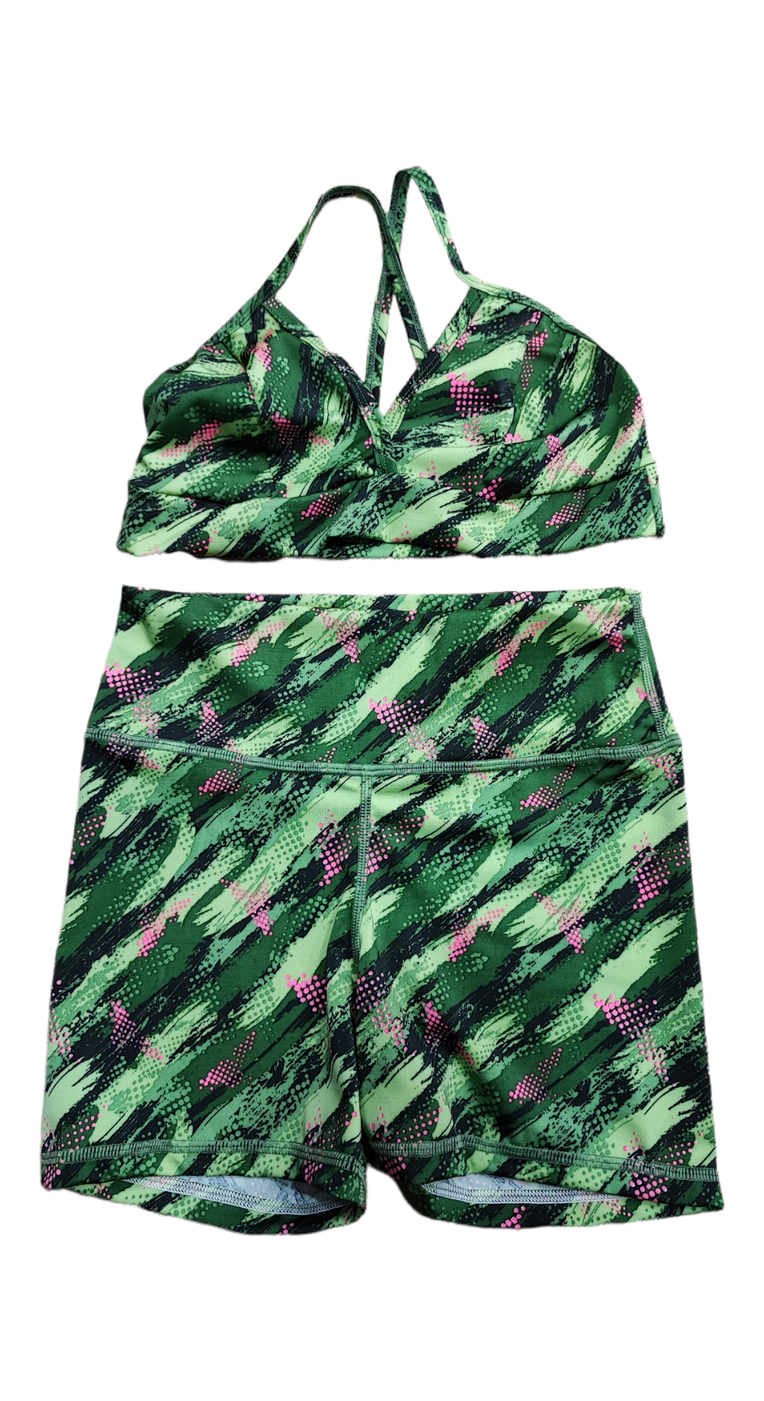 SHORT SET 2 PIEZAS SPORTGYM VERDE DIAGONAL oversilvercolombia